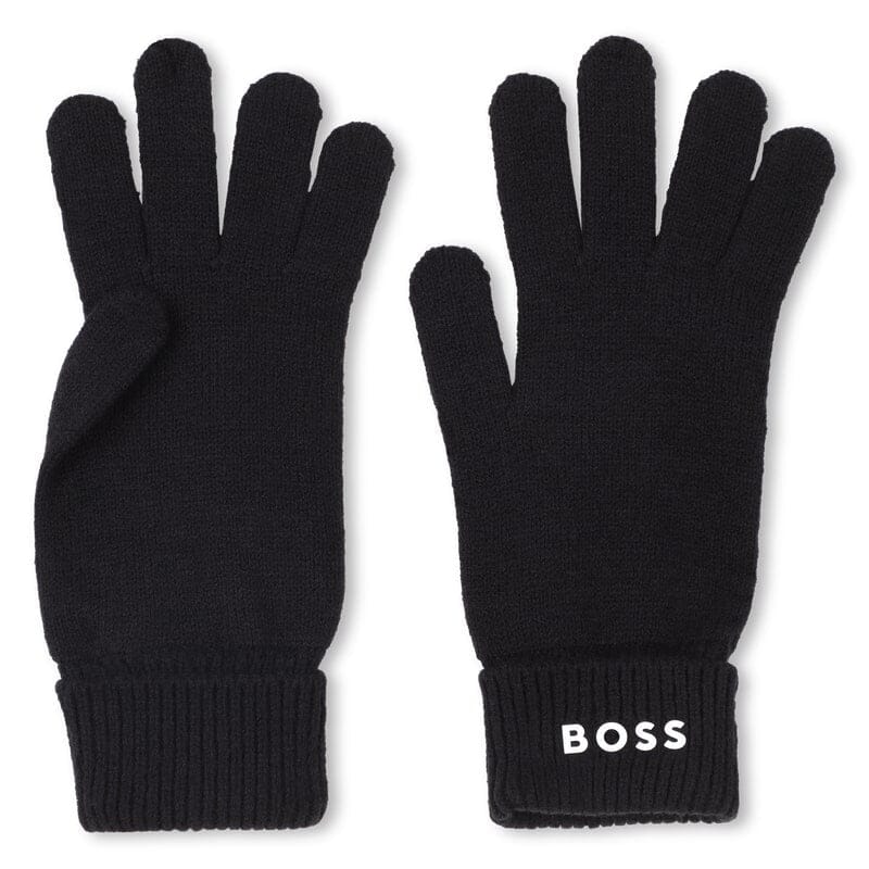 BOSS Kidswear Strickhandschuhe „Logo Cuff“ – Schwarz Handschuhe BOSS T3 / 8-12 Jahre