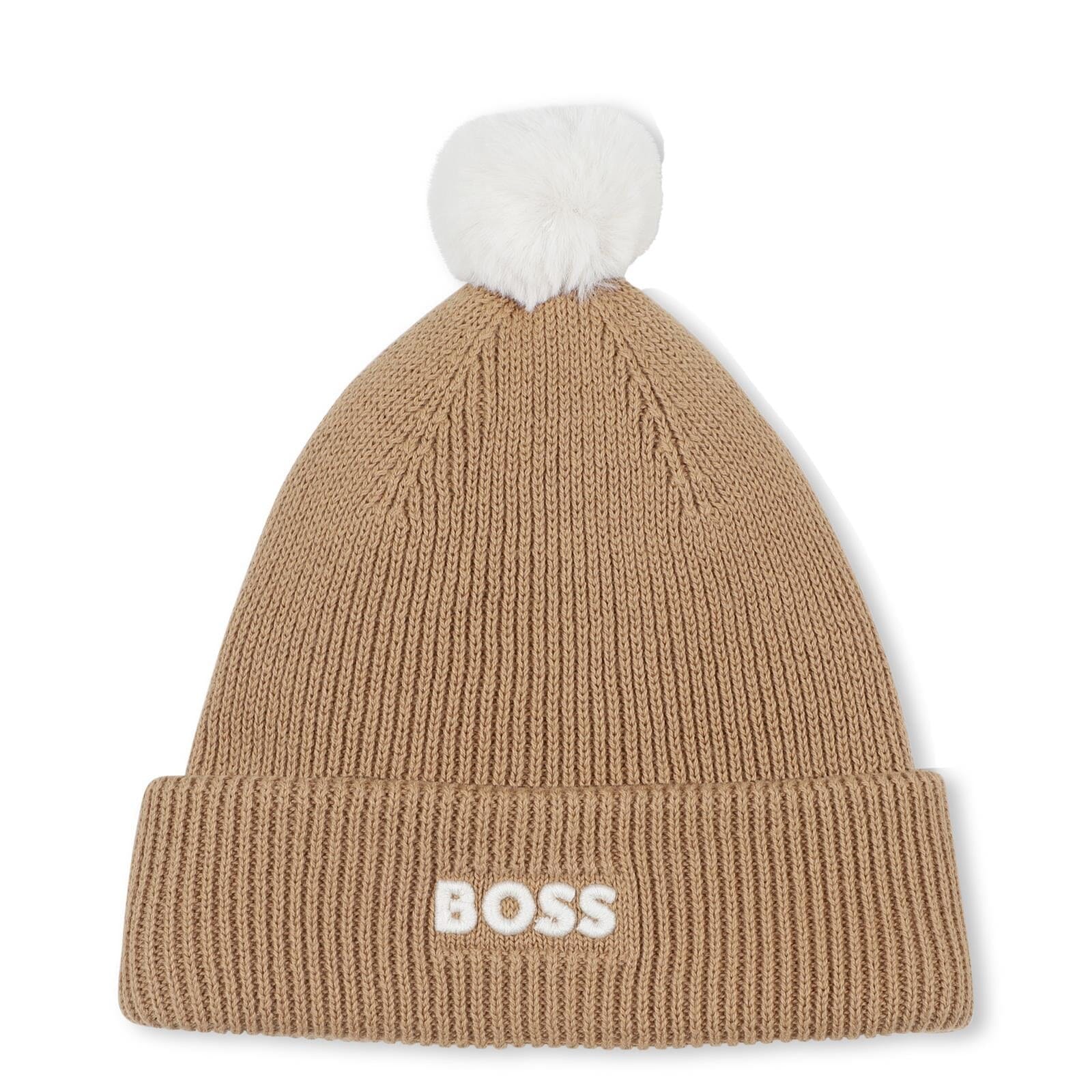 BOSS Kidswear Strickmütze mit Bommel – „Plätzchen“ Mützen BOSS T0/ 0-1 Monat