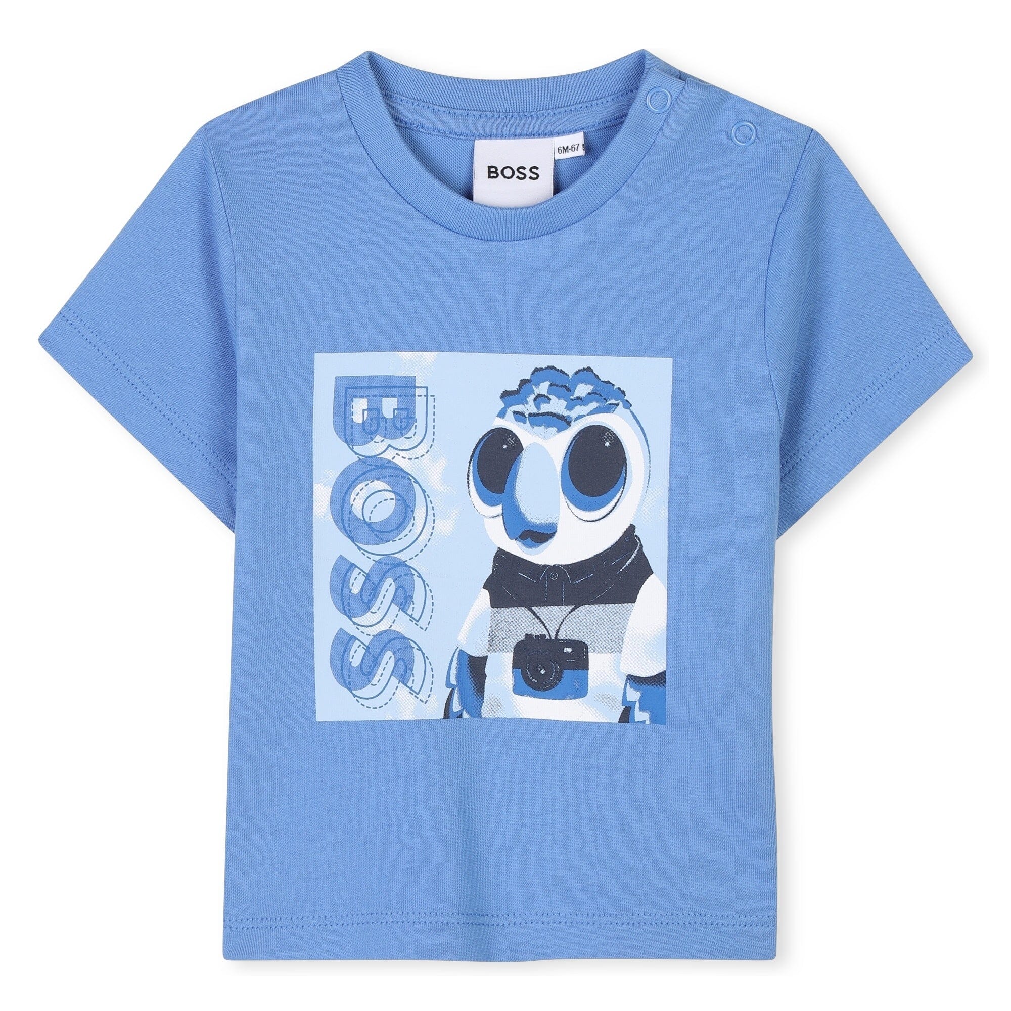 BOSS T-Shirt blau mit niedlichem Motivprint T-Shirt Boss