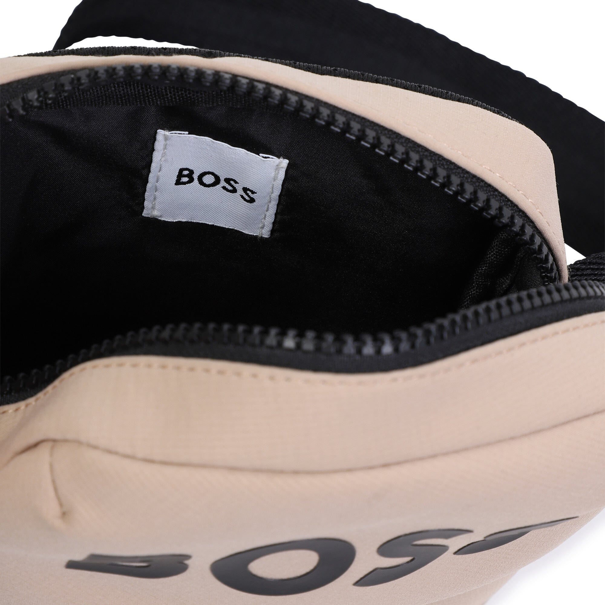 BOSS verstellbare Umhängetasche schwarz/ braun mit Logo und Zippverschluss Tasche Boss