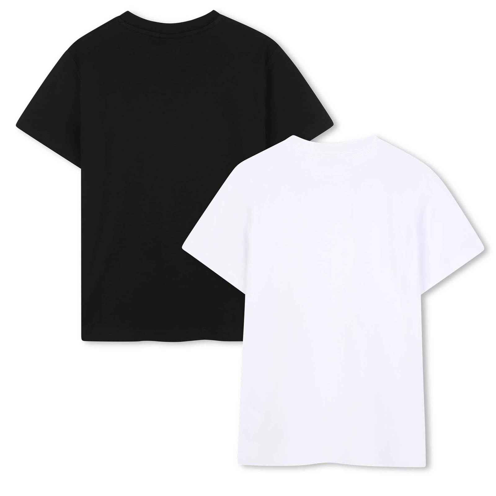 BOSS Kinder T-Shirt 2er-Set in schwarz und weiß "BOSS" Logoprint T-Shirt BOSS
