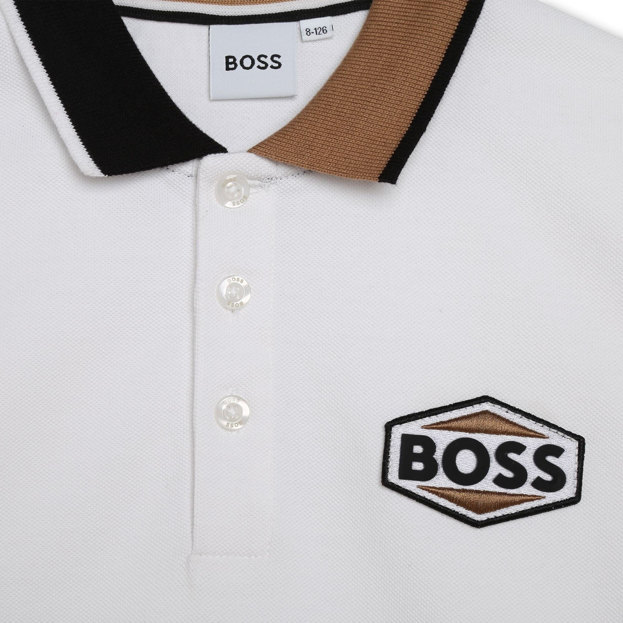 BOSS Poloshirt weiß, braun und schwarz T-Shirt Boss