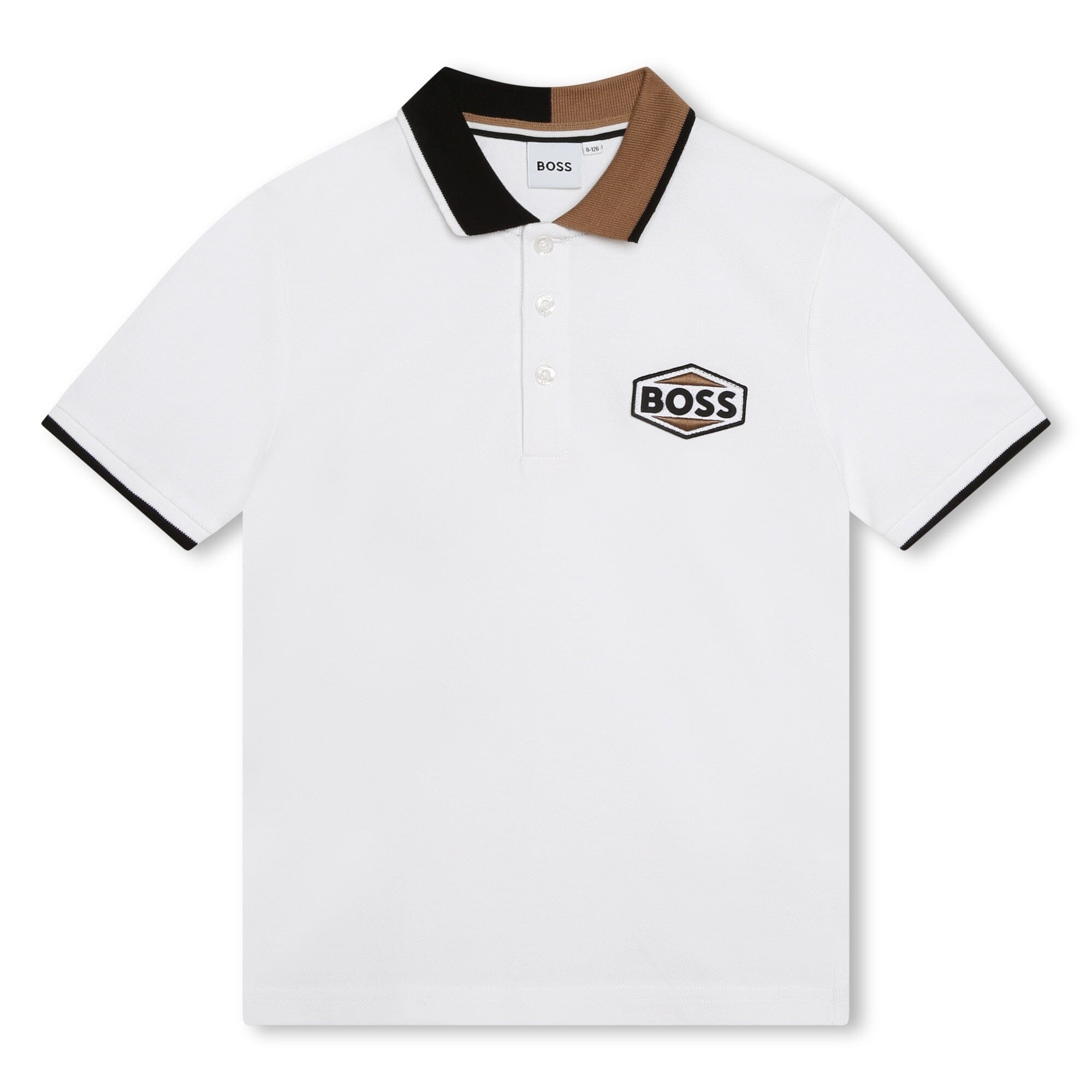 BOSS Poloshirt weiß, braun und schwarz T-Shirt Boss