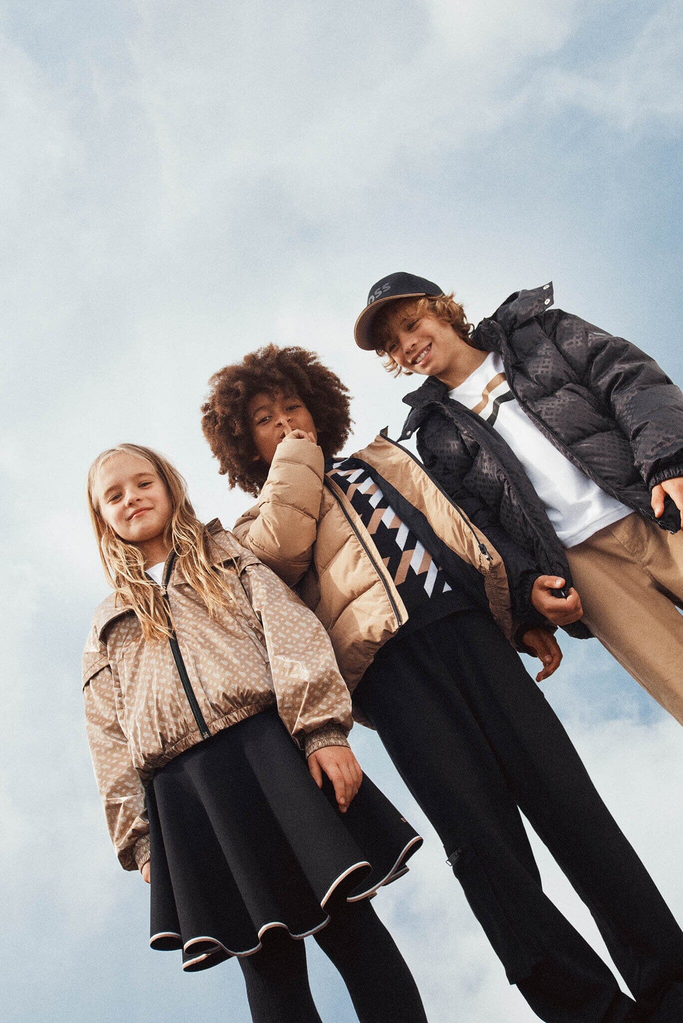 BOSS Kids Kapuzenpullover mit Muster - braun, schwarz, weiß Hoodie Boss