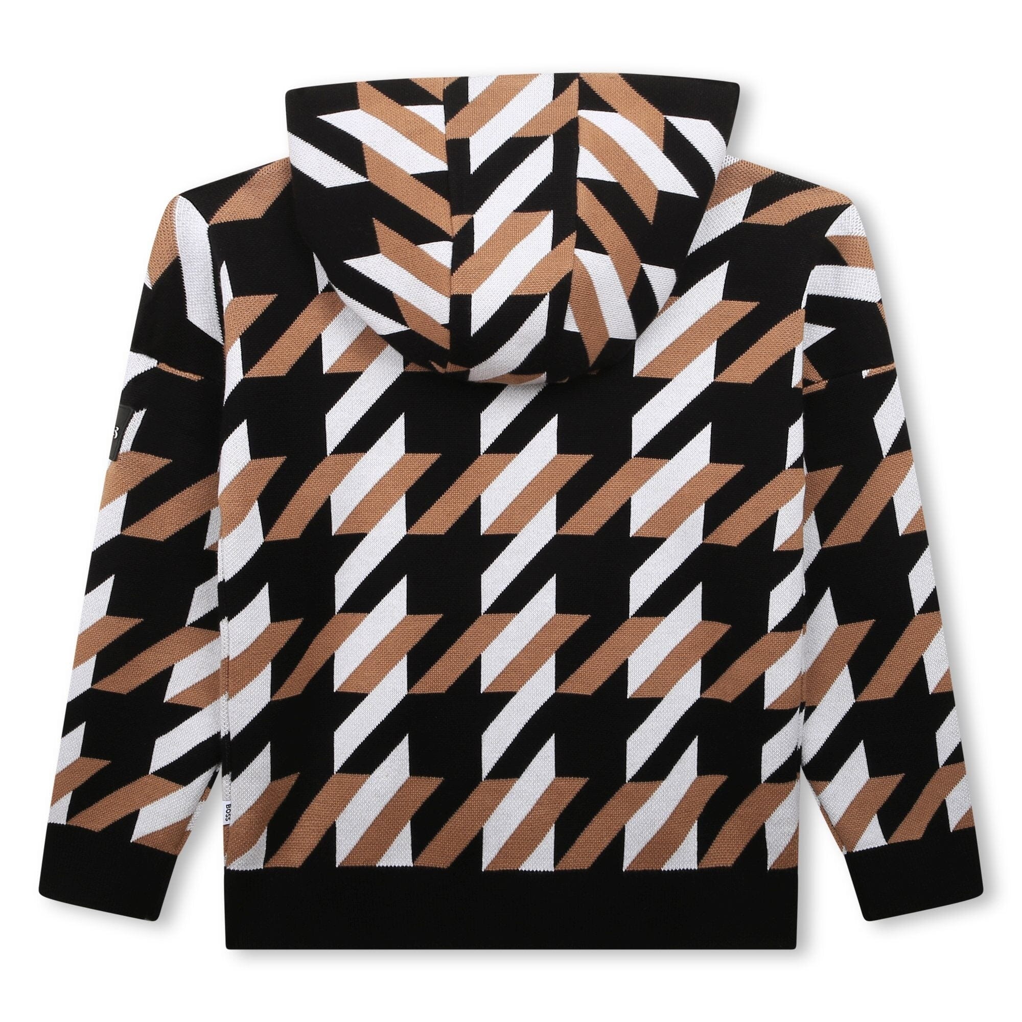 BOSS Kids Kapuzenpullover mit Muster - braun, schwarz, weiß Hoodie Boss