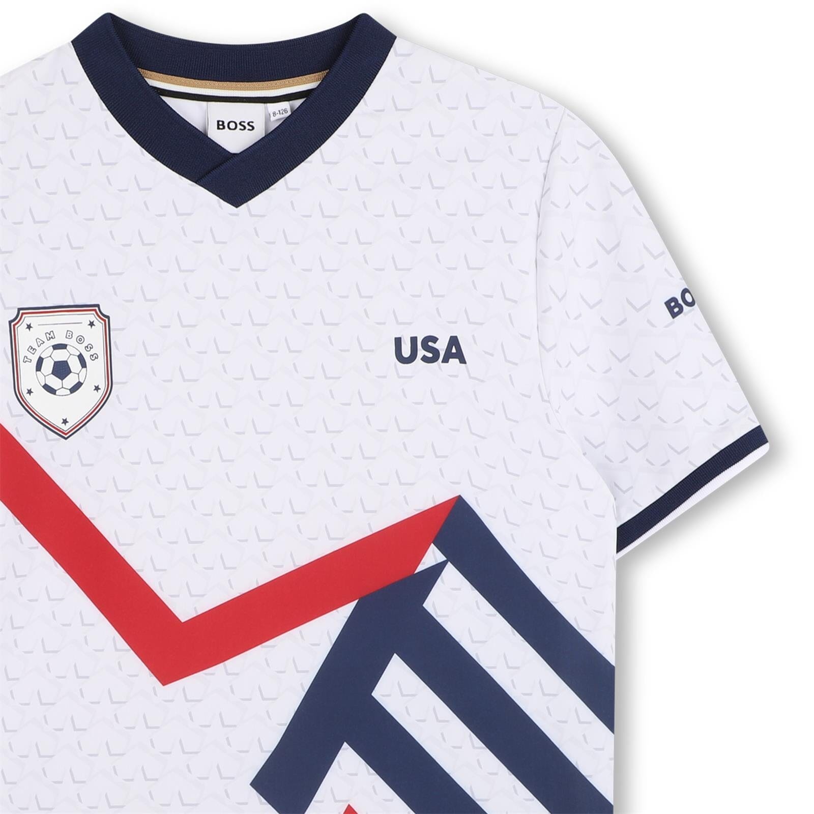 BOSS USA Trikot T-Shirt Weiß Kids und Teenager T-Shirt Boss Kidswear