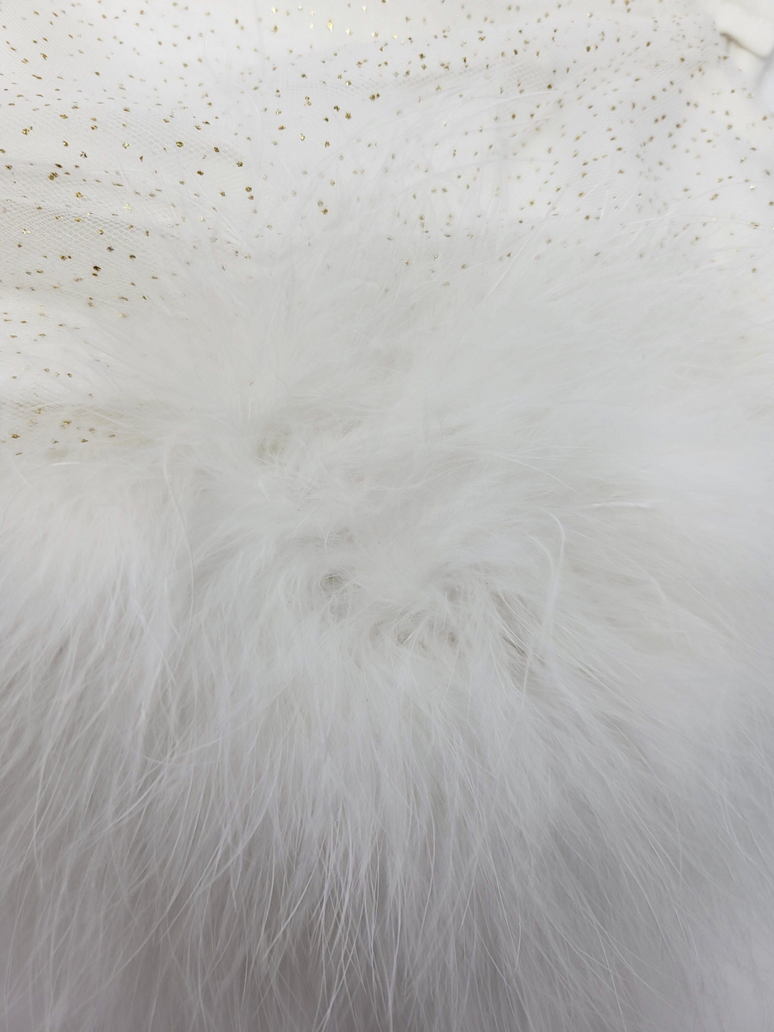 Charabia Glitzerkleid mit Federärmeln – weiß Kleid Charabia