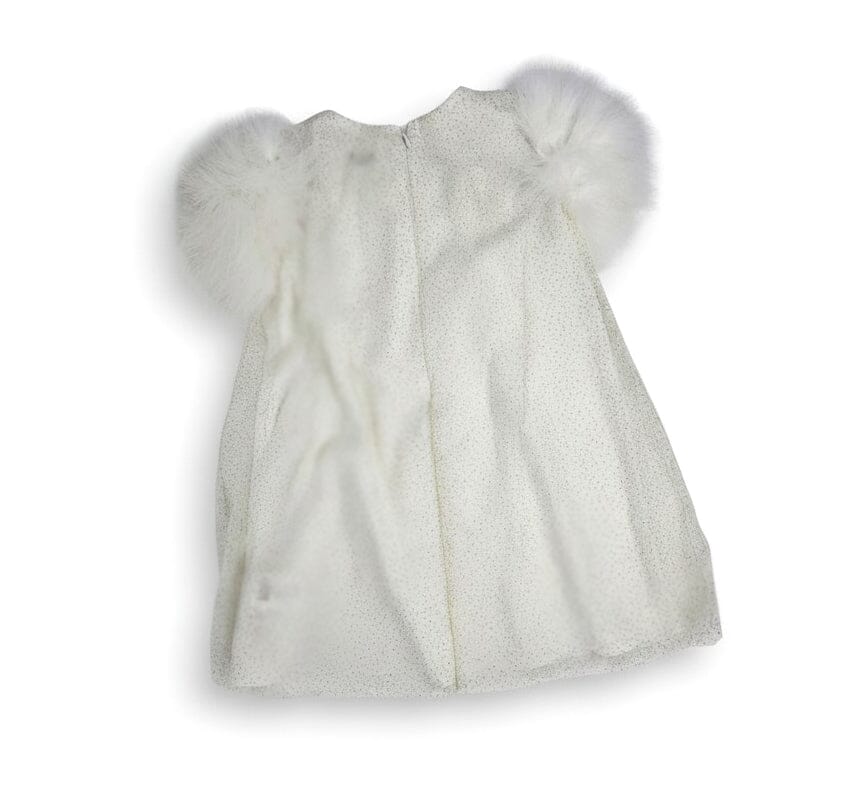 Charabia Glitzerkleid mit Federärmeln – weiß Kleid Charabia