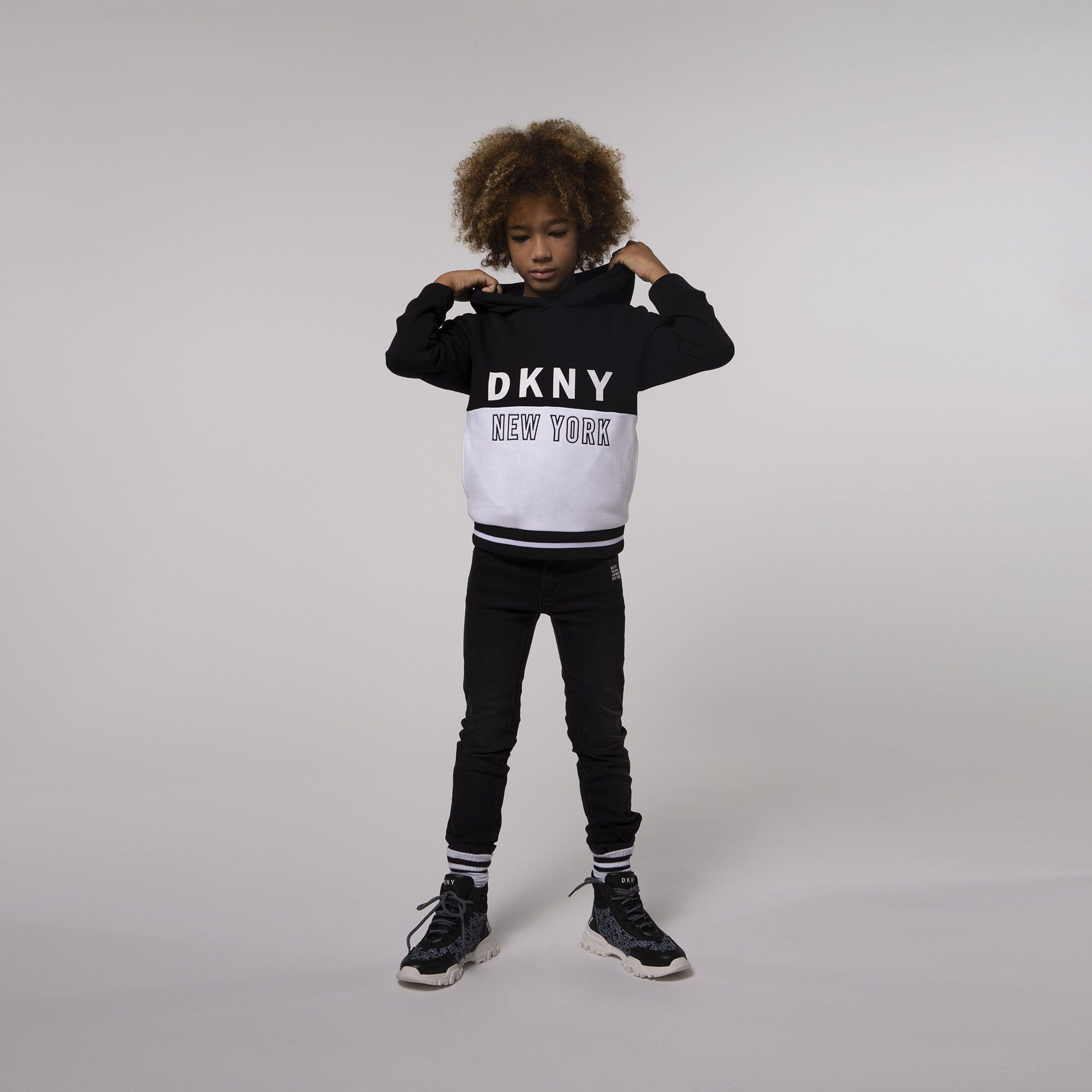 DKNY KIDS Hoodie schwarz French Terry Kapuzensweatshirt Hoodie DKNY