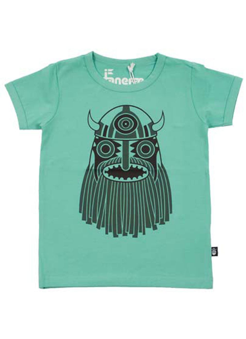 Danefae Kinder T-Shirt – Schamanen Maske Print – Grün T-Shirt Danefae 4 Jahre / 104