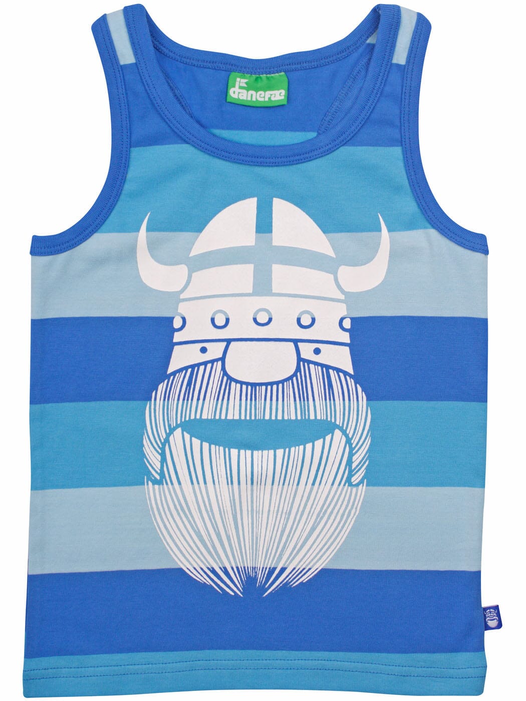 Danefae Kinder Tanktop „Erik“ – Ringel – Wikinger Print – Blau Langarmshirt Danefae 4 Jahre / 104