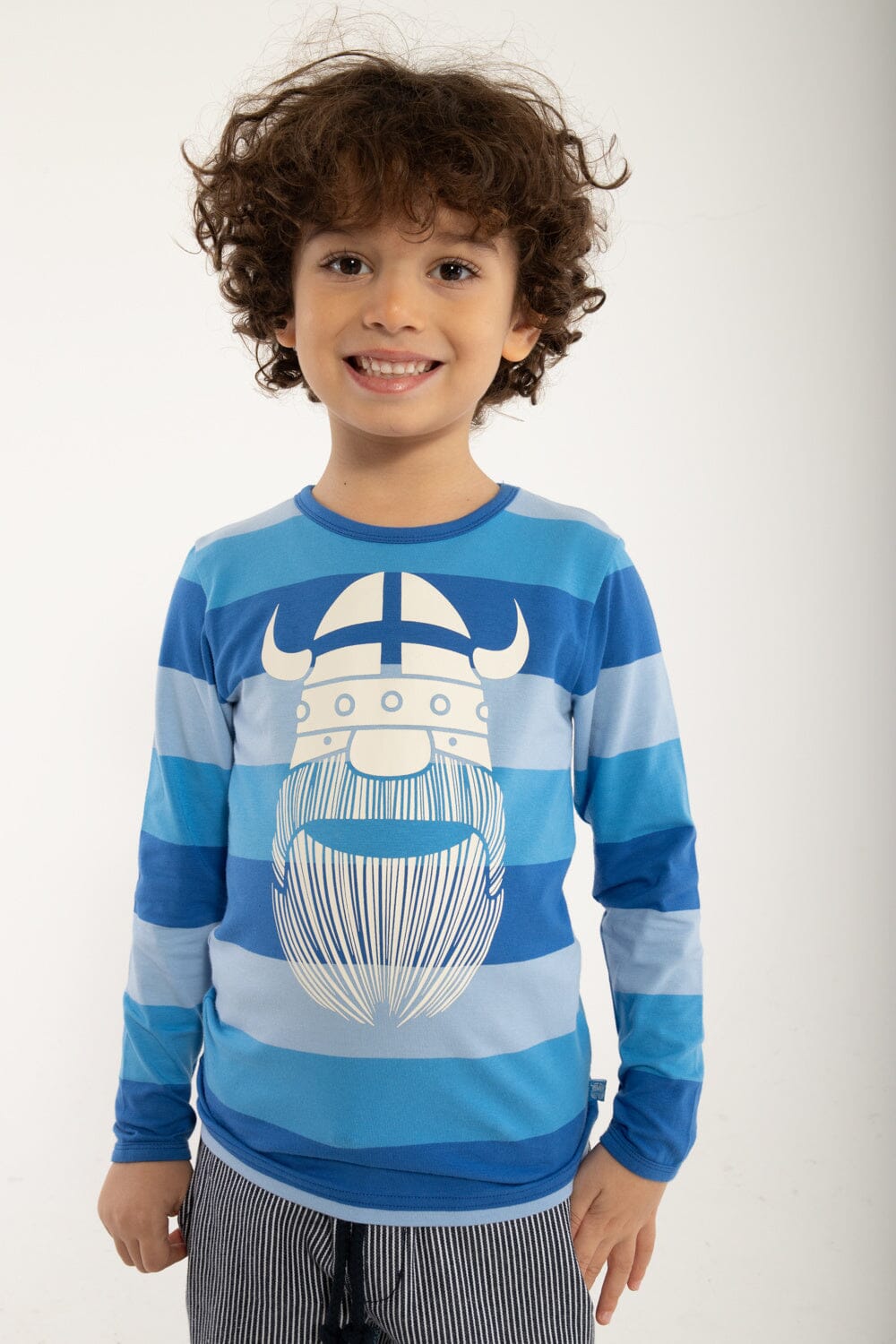 Danefae Langarmshirt blaue Blockstreifen Wikinger Erik Langarmshirt Danefae