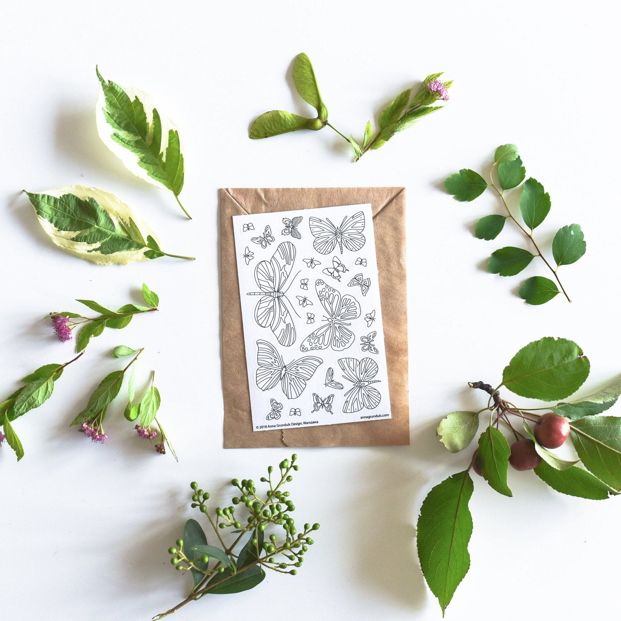 Anna Grunduls Design Butterfly Coloring Stickers Sticker / Aufkleber Anna Grunduls Design