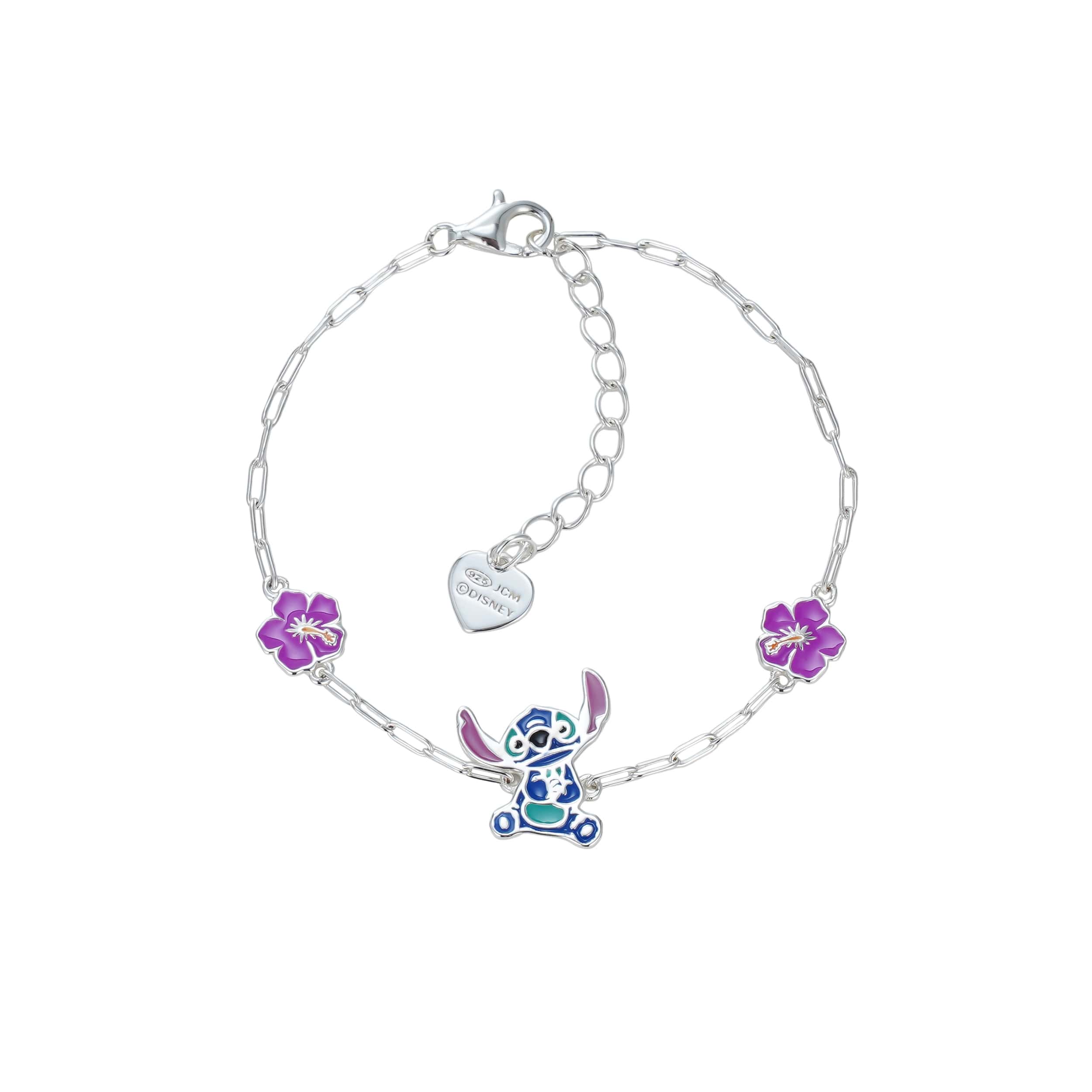 Disney Armband Stitch mit Blumen – Kinderarmband 925 Silber ©DISNEY Armbänder DISNEY