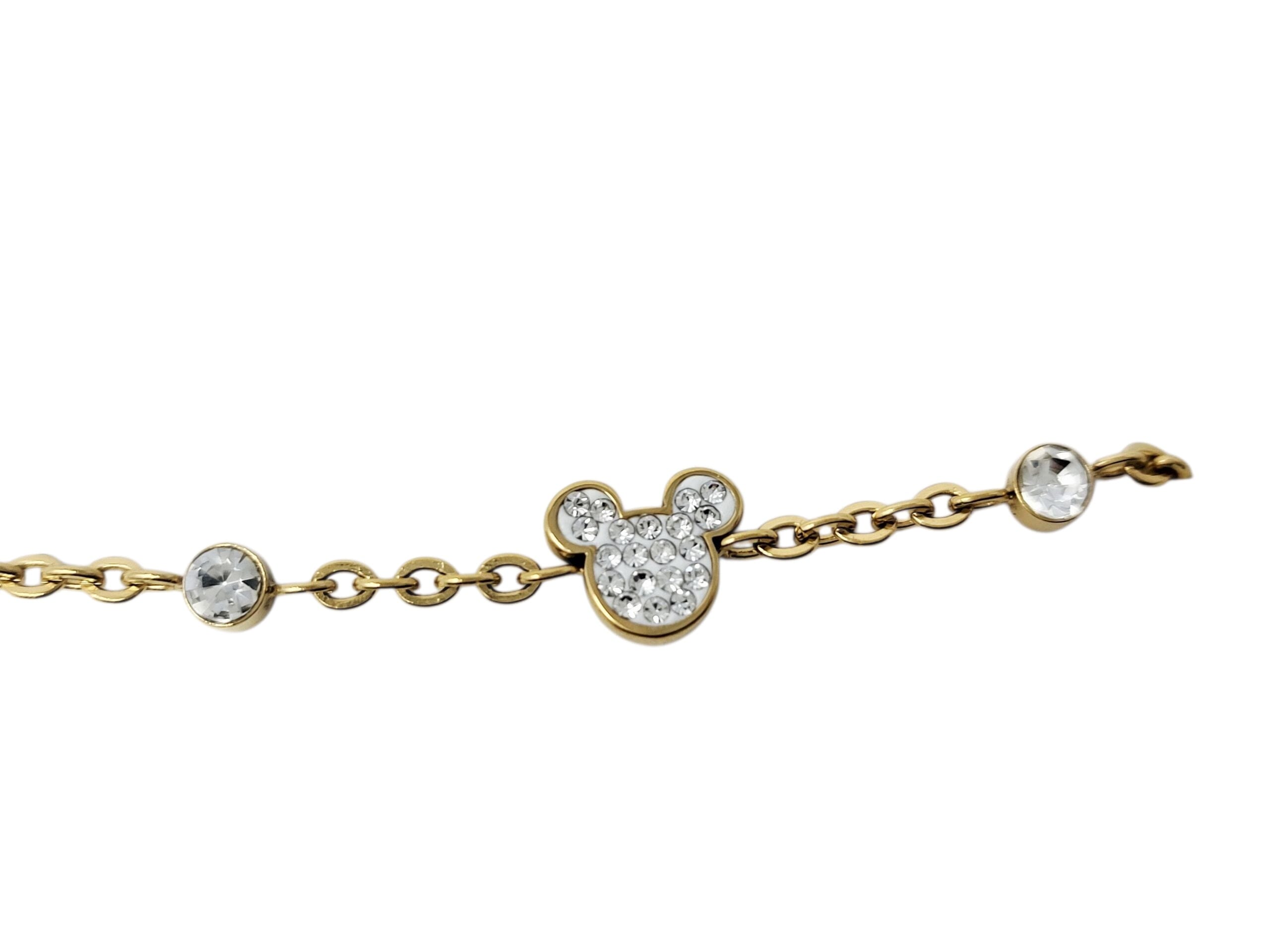 Disney Kinder Armband Mickey Mouse mit Kristallen ©DISNEY goldfarben aus Edelstahl Armband DISNEY