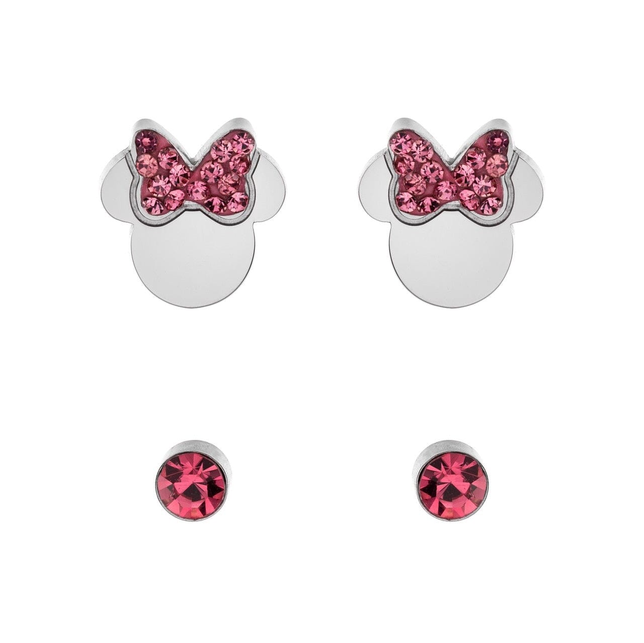 Disney Ohrringe Ohrstecker Minnie Mouse ©DISNEY silber rosa aus Edelstahl Ohrringe DISNEY