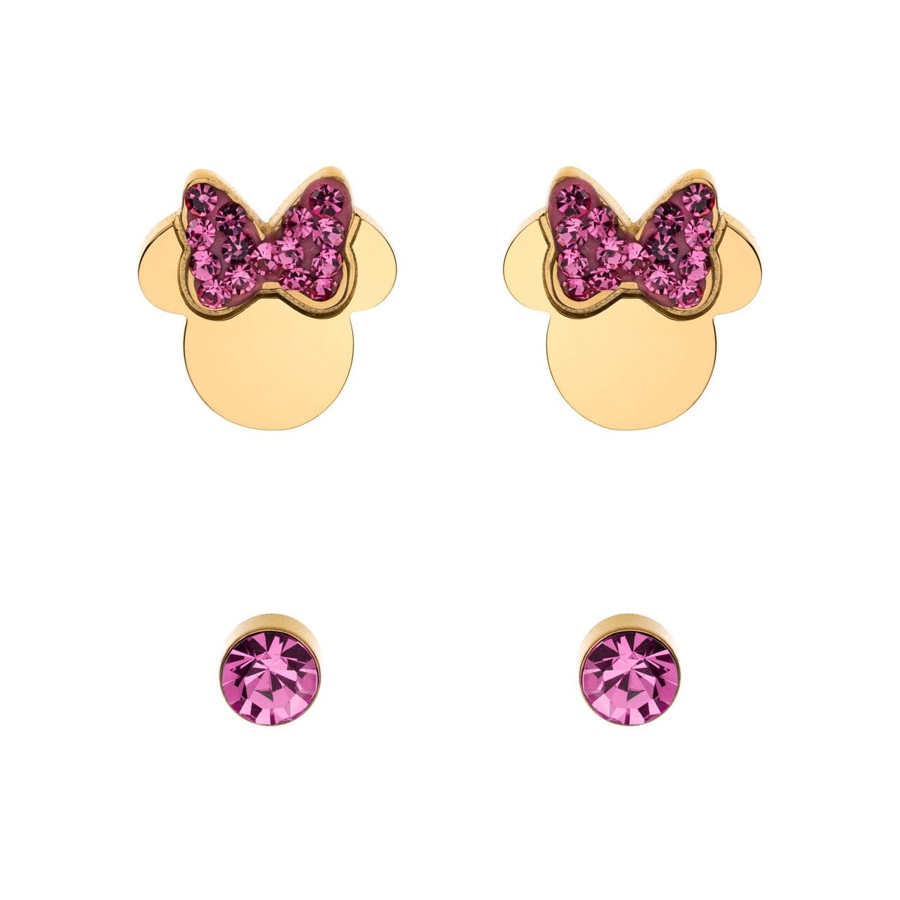 Disney Ohrringe Ohrstecker Minnie Mouse ©DISNEY gold rosa aus Edelstahl Ohrringe DISNEY