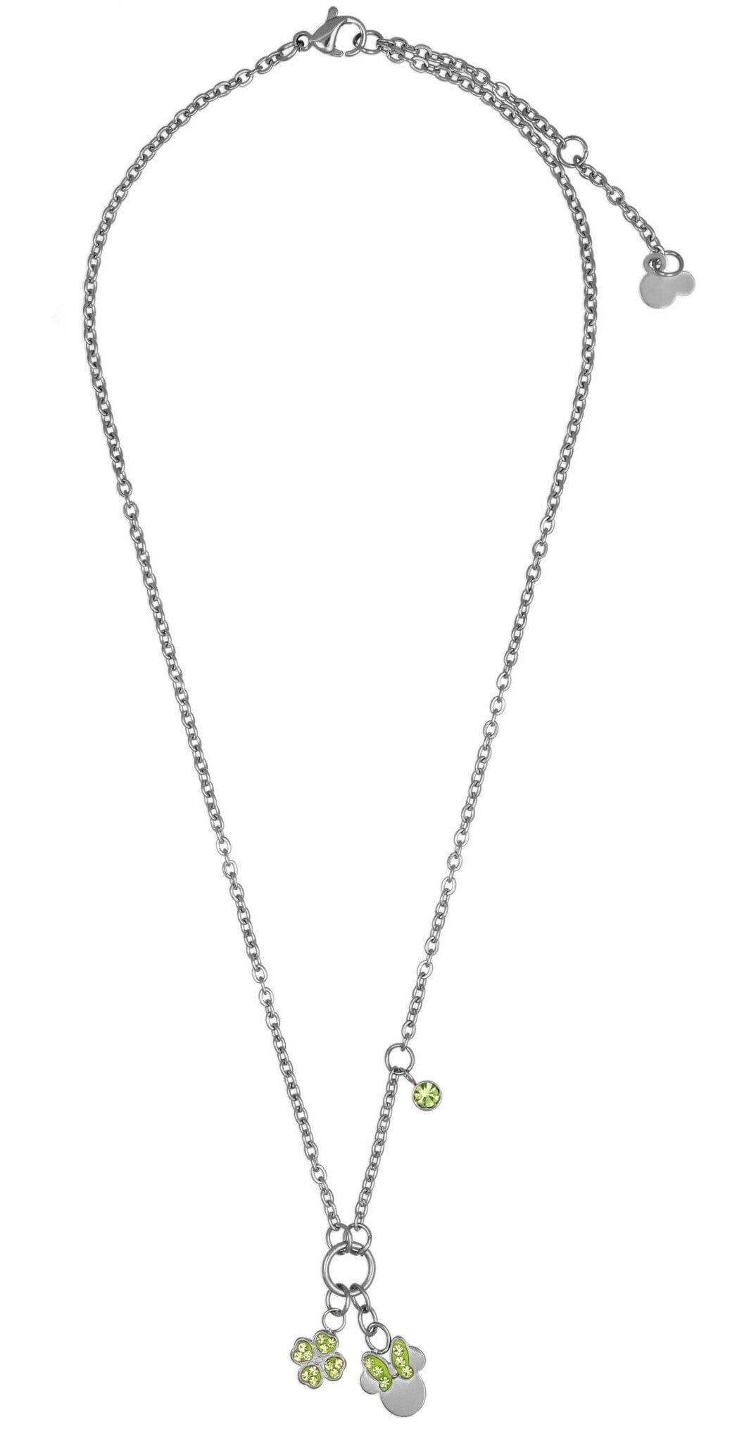 Disney Kinder Kette Minnie Mouse Klee ©DISNEY grün aus Edelstahl silberfarben Ketten DISNEY