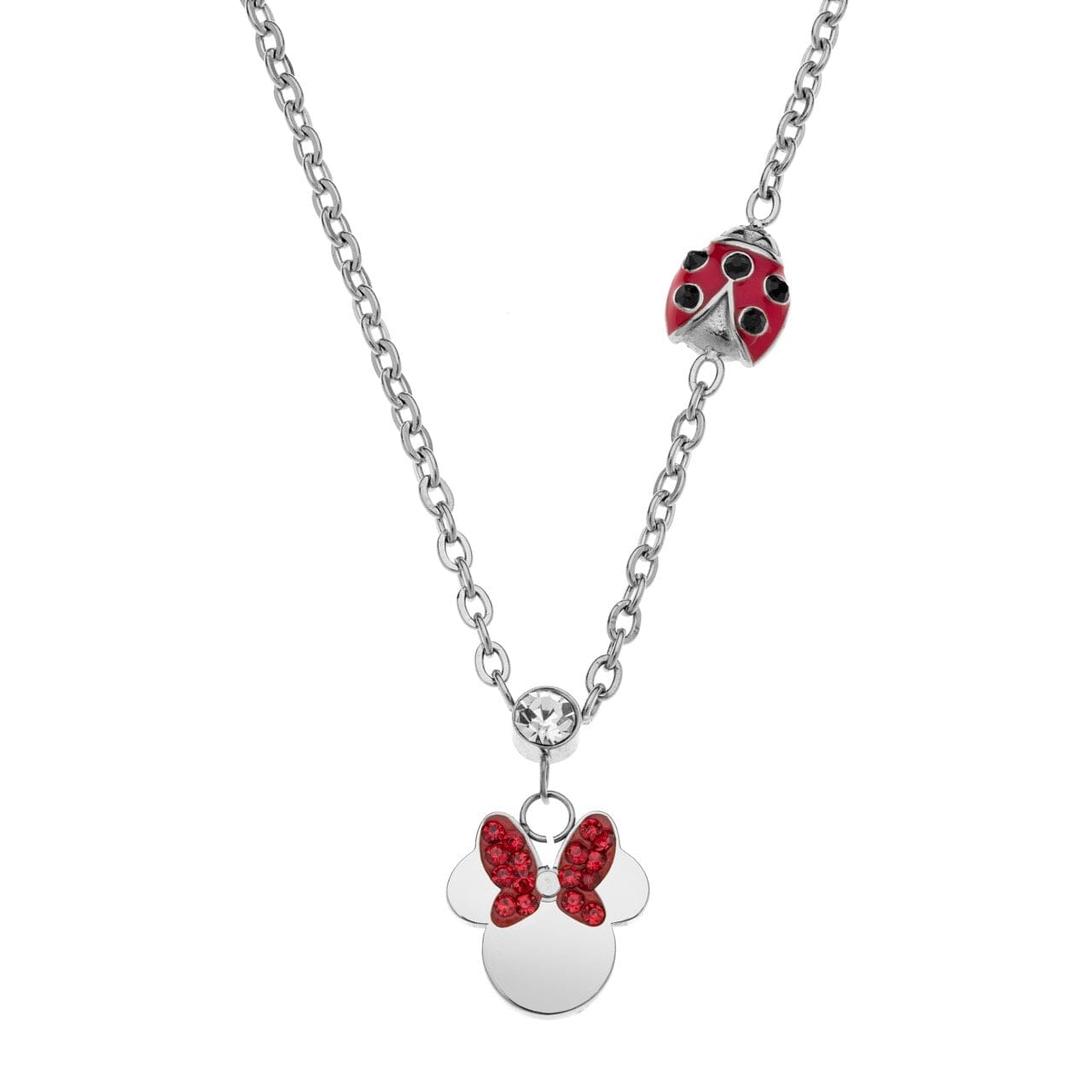 Disney Kinder Kette Minnie Mouse Marienkäfer ©DISNEY rot aus Edelstahl silberfarben Ketten DISNEY