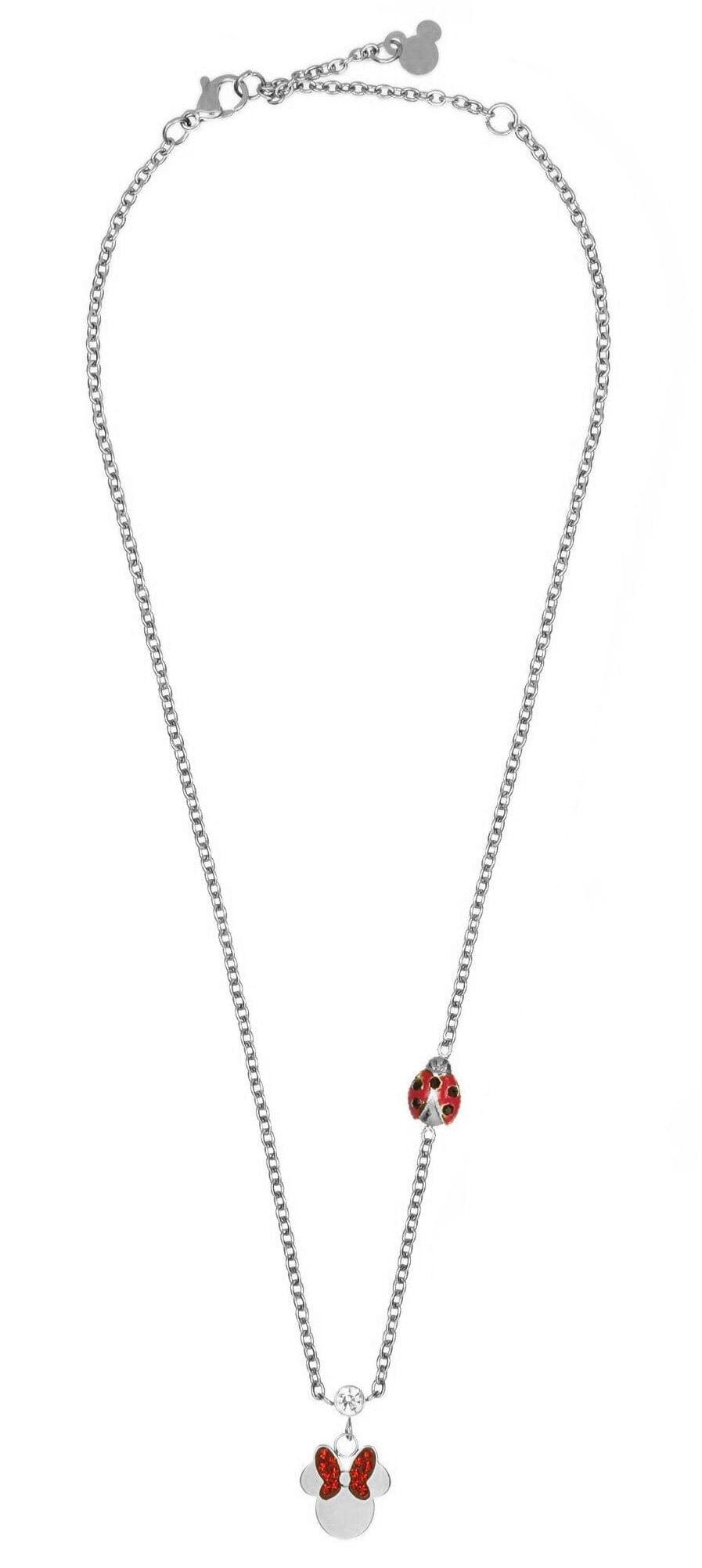 Disney Kinder Kette Minnie Mouse Marienkäfer ©DISNEY rot aus Edelstahl silberfarben Ketten DISNEY