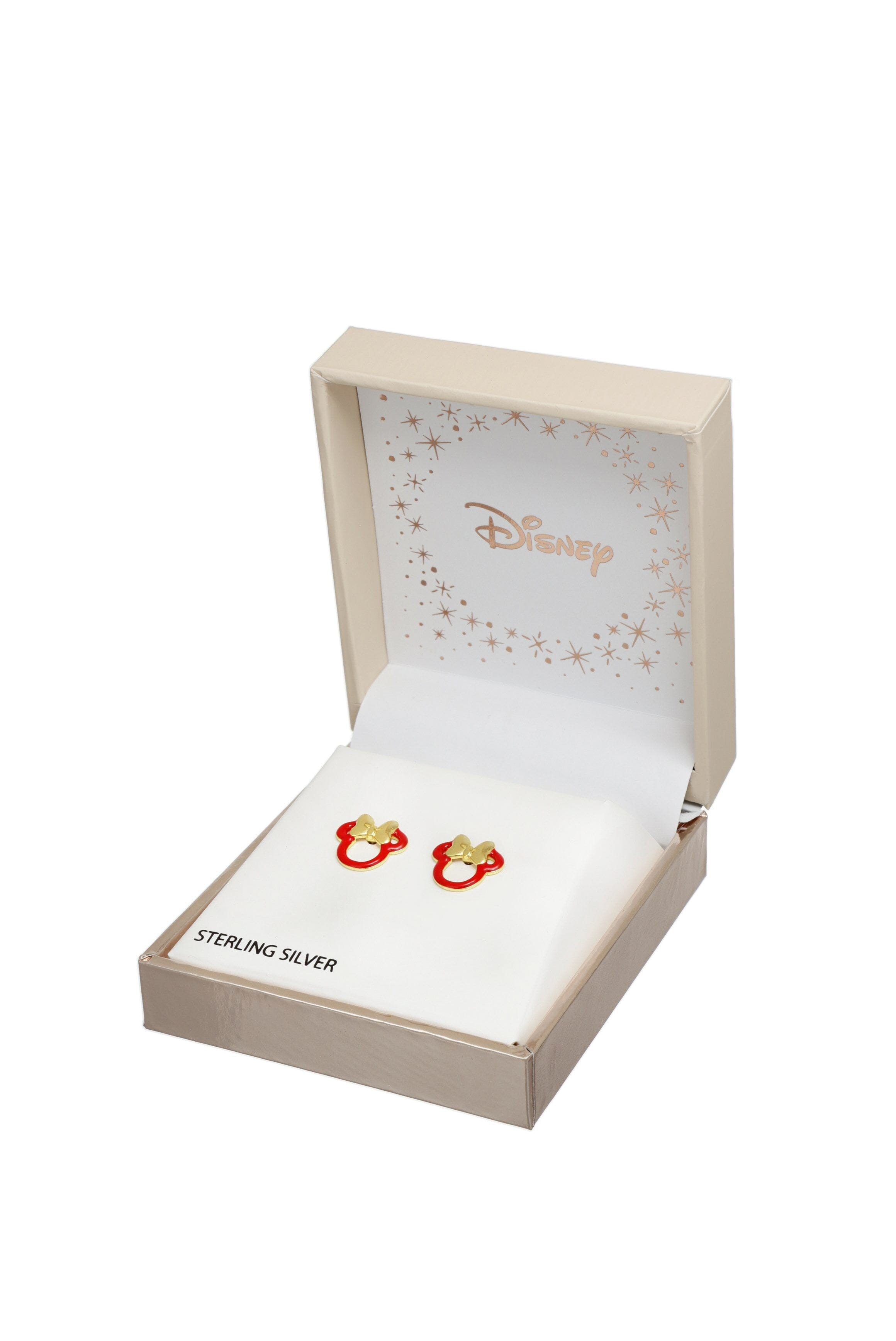 Disney Kinder-Ohrstecker Minnie Mouse – vergoldet mit roter Emaille ©DISNEY Ohrringe DISNEY