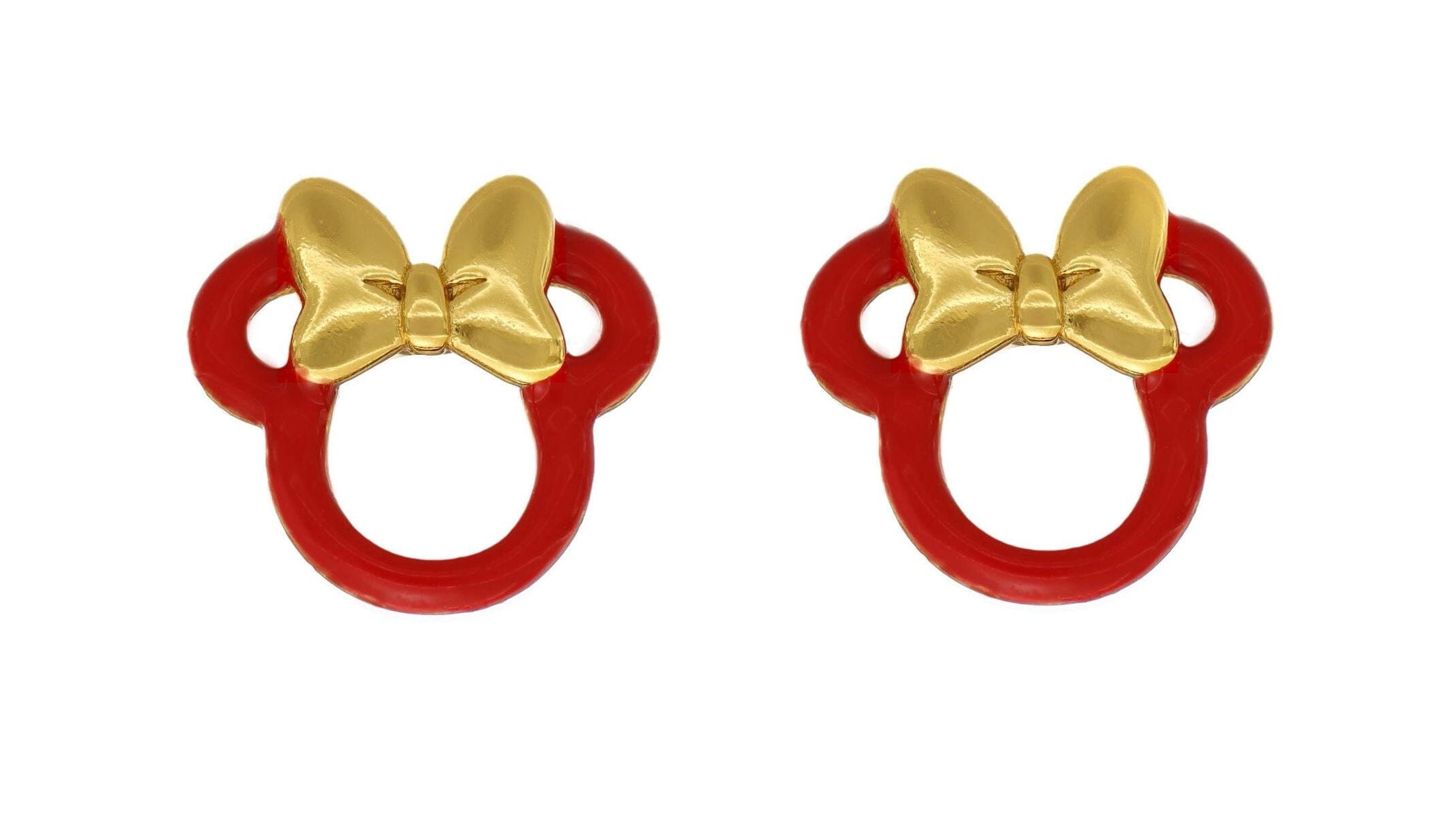Disney Kinder-Ohrstecker Minnie Mouse – vergoldet mit roter Emaille ©DISNEY Ohrringe DISNEY