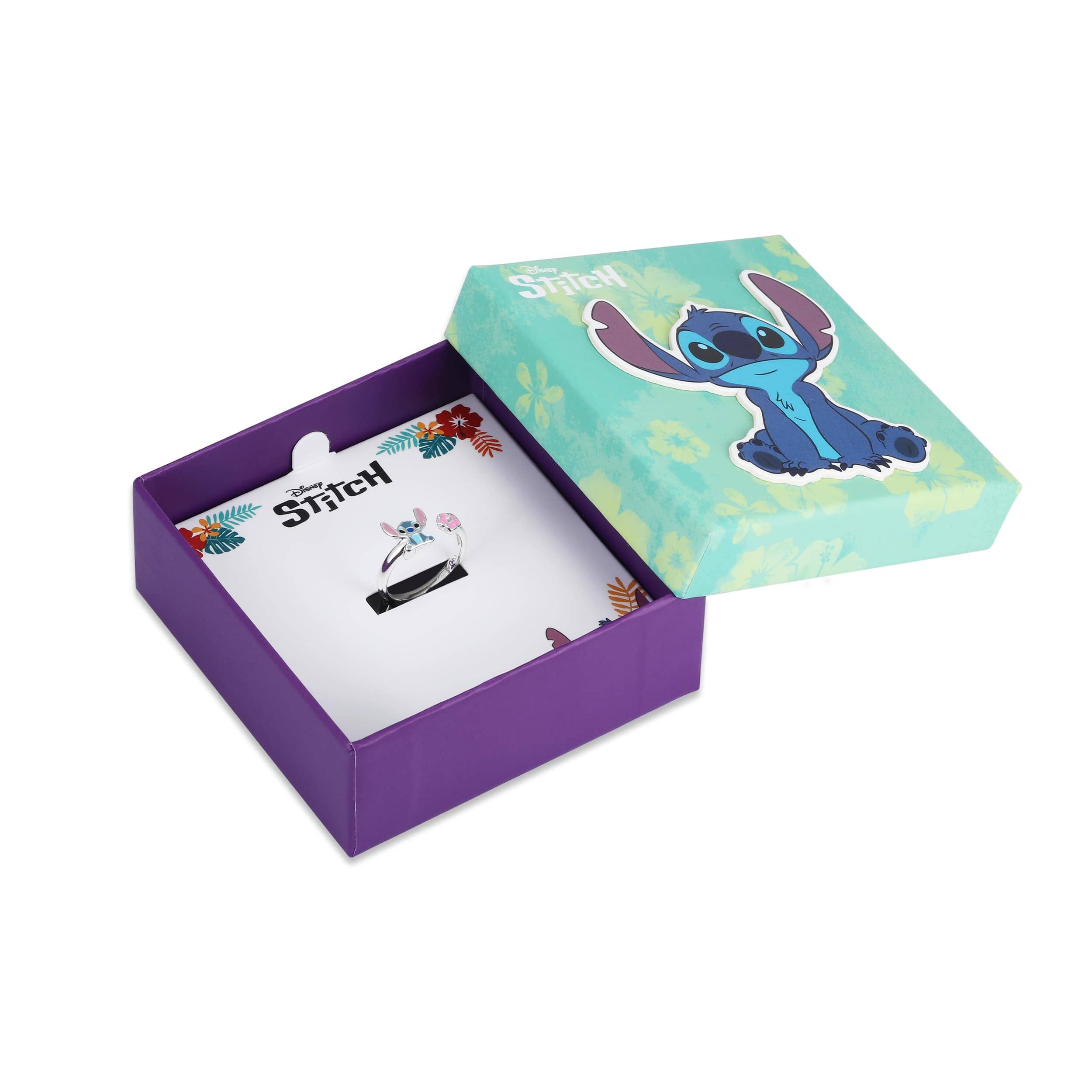 Disney Kinder-Ring Stitch mit Blüte – 925 Silber verstellbar ©DISNEY Ringe DISNEY