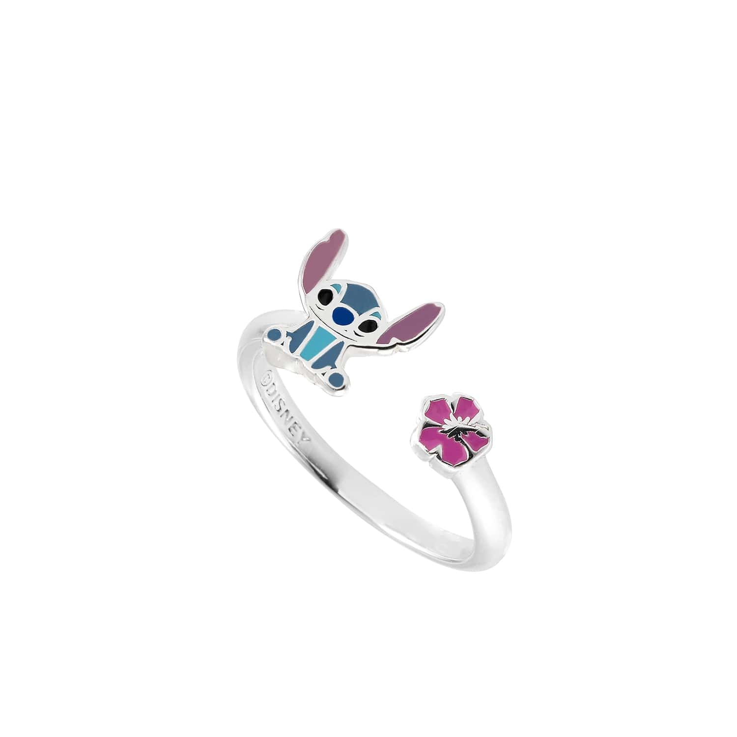 Disney Kinder-Ring Stitch mit Blüte – 925 Silber verstellbar ©DISNEY Ringe DISNEY