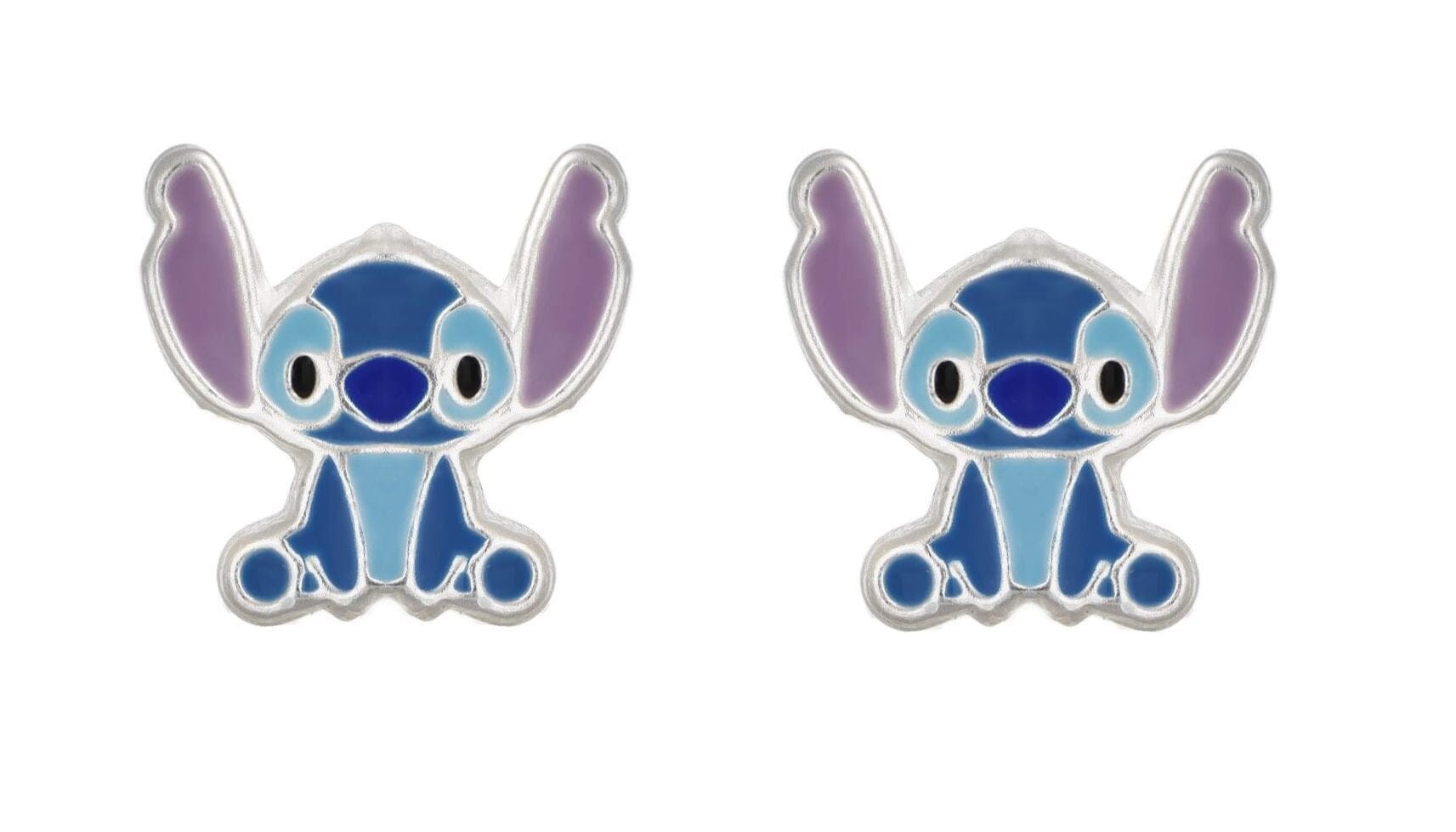 Disney Ohrringe Stitch ©DISNEY blau lila aus 925er Silber ©DISNEY Ohrringe DISNEY