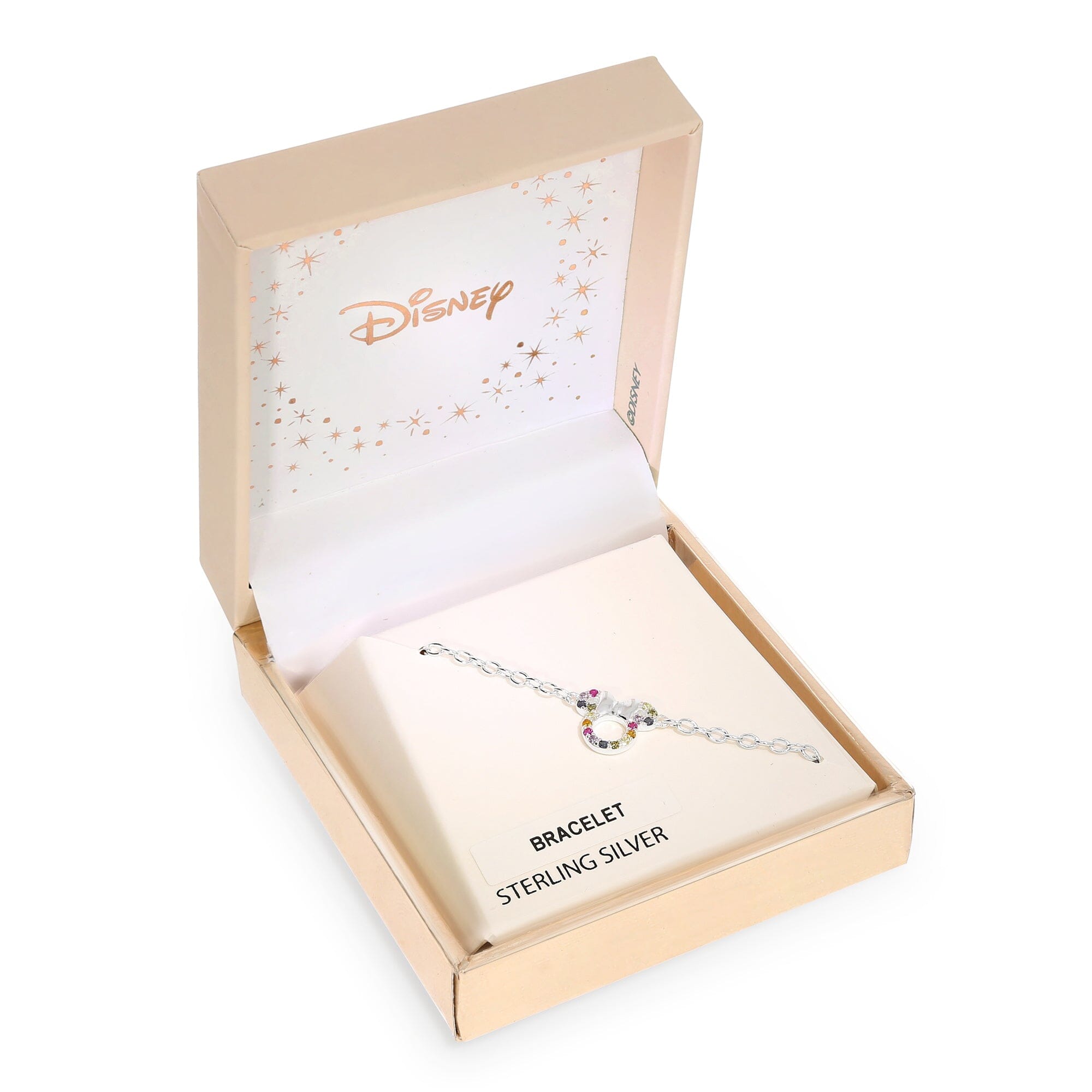 Disney Kinder Armband Minnie Mouse ©DISNEY bunt Zirkonia Steine aus 925er Silber Armbänder DISNEY