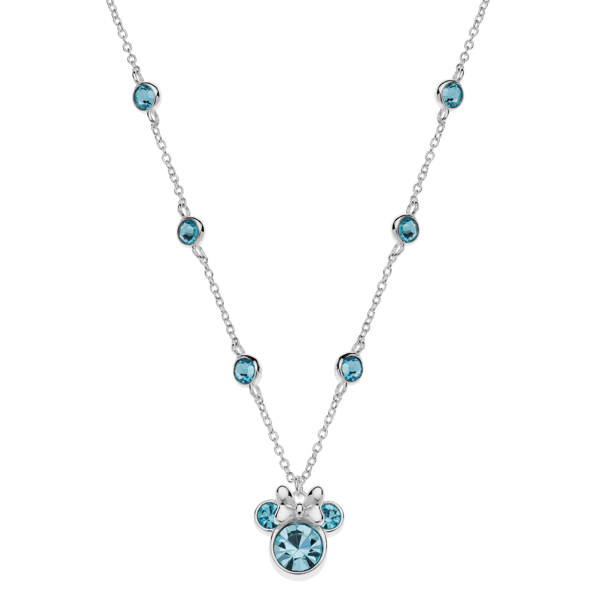 Disney Kinder Kette Minnie Mouse ©DISNEY hellblau aus 925er Silber Ketten DISNEY