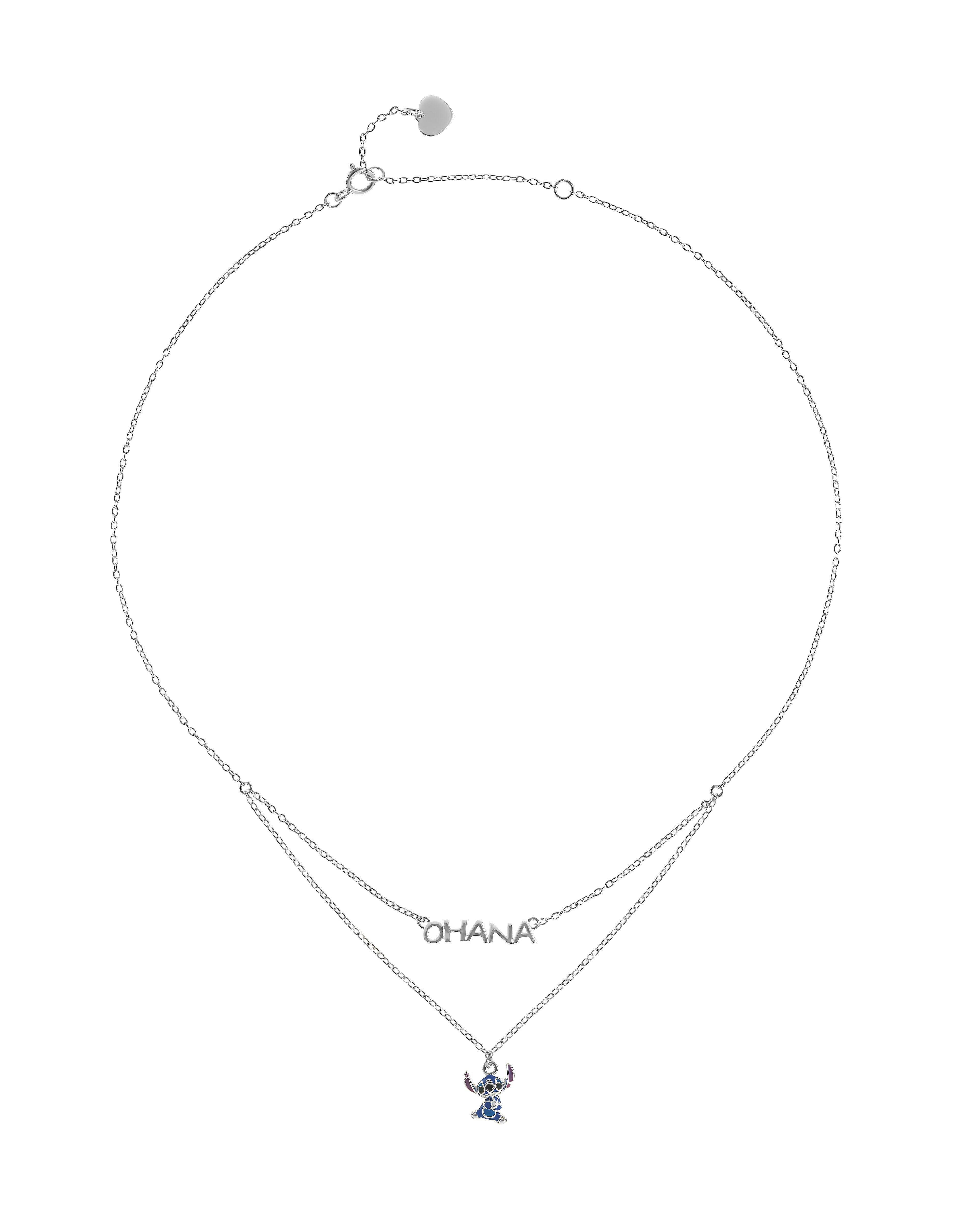 Disney Kinderkette „Ohana“ mit Stitch Anhänger – 925 Silber, zweireihig ©DISNEY Ketten DISNEY