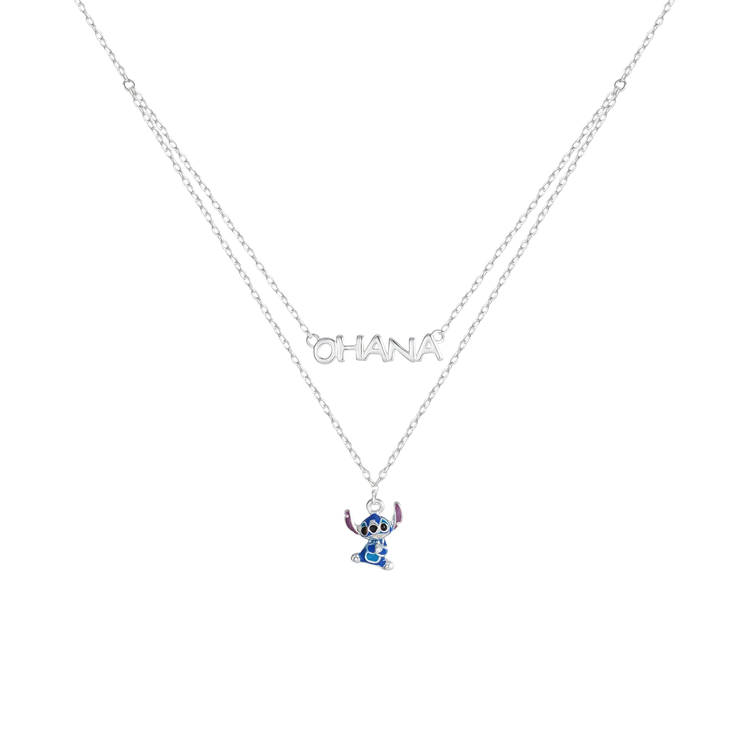 Disney Kinderkette „Ohana“ mit Stitch Anhänger – 925 Silber, zweireihig ©DISNEY Ketten DISNEY