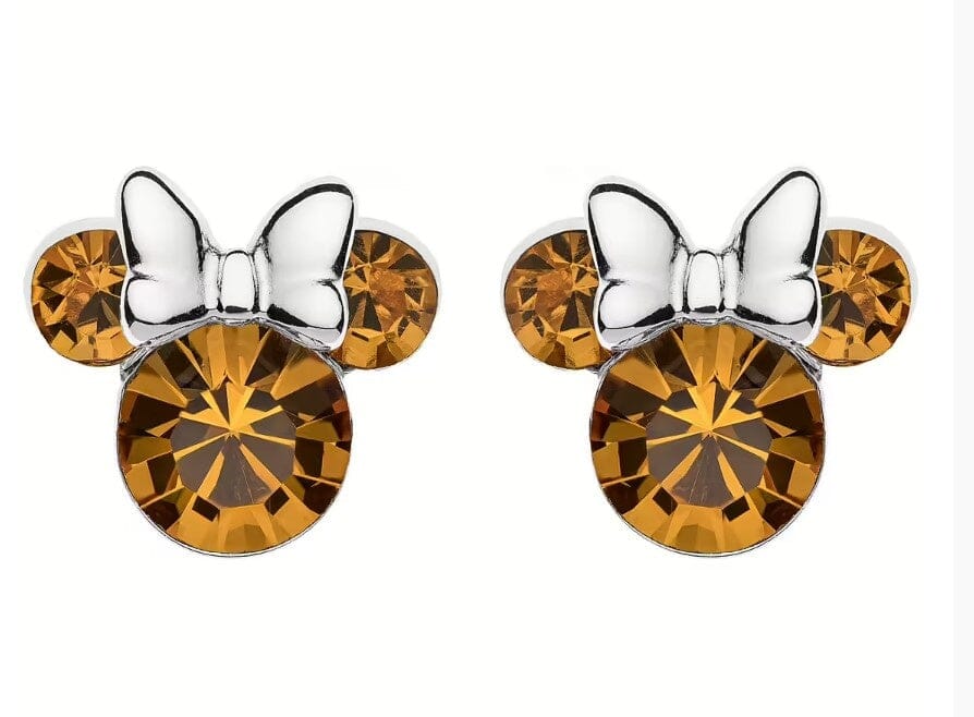 Disney Kinderohrringe Minnie Mouse aus 925er Silber ©DISNEY orange-braun Ohrringe DISNEY