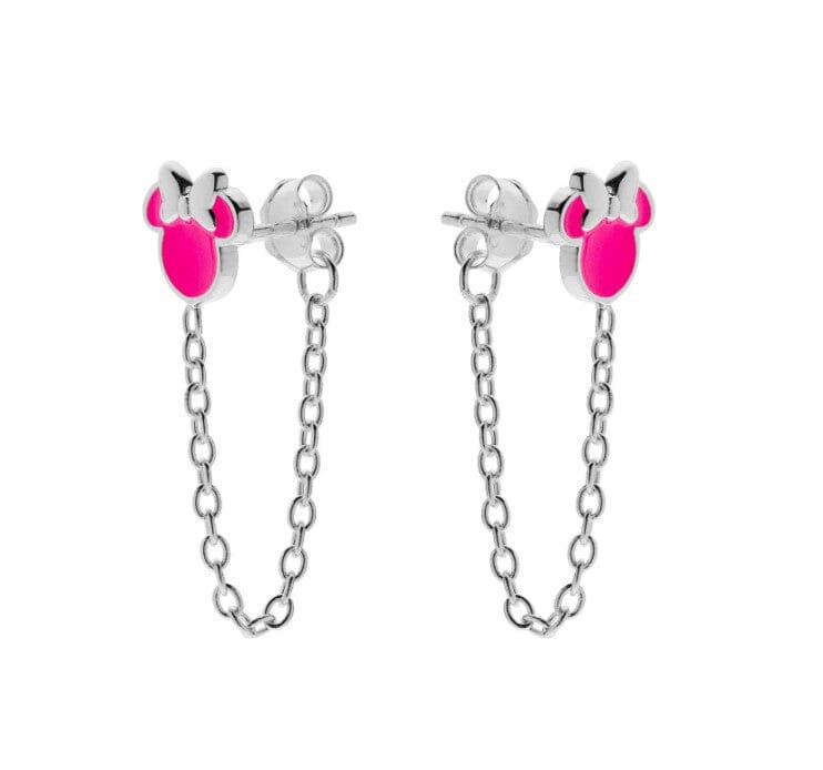 Disney Kinderohrringe Minnie Maus mit Kettchen aus 925er Silber ©DISNEY pink Ohrringe DISNEY