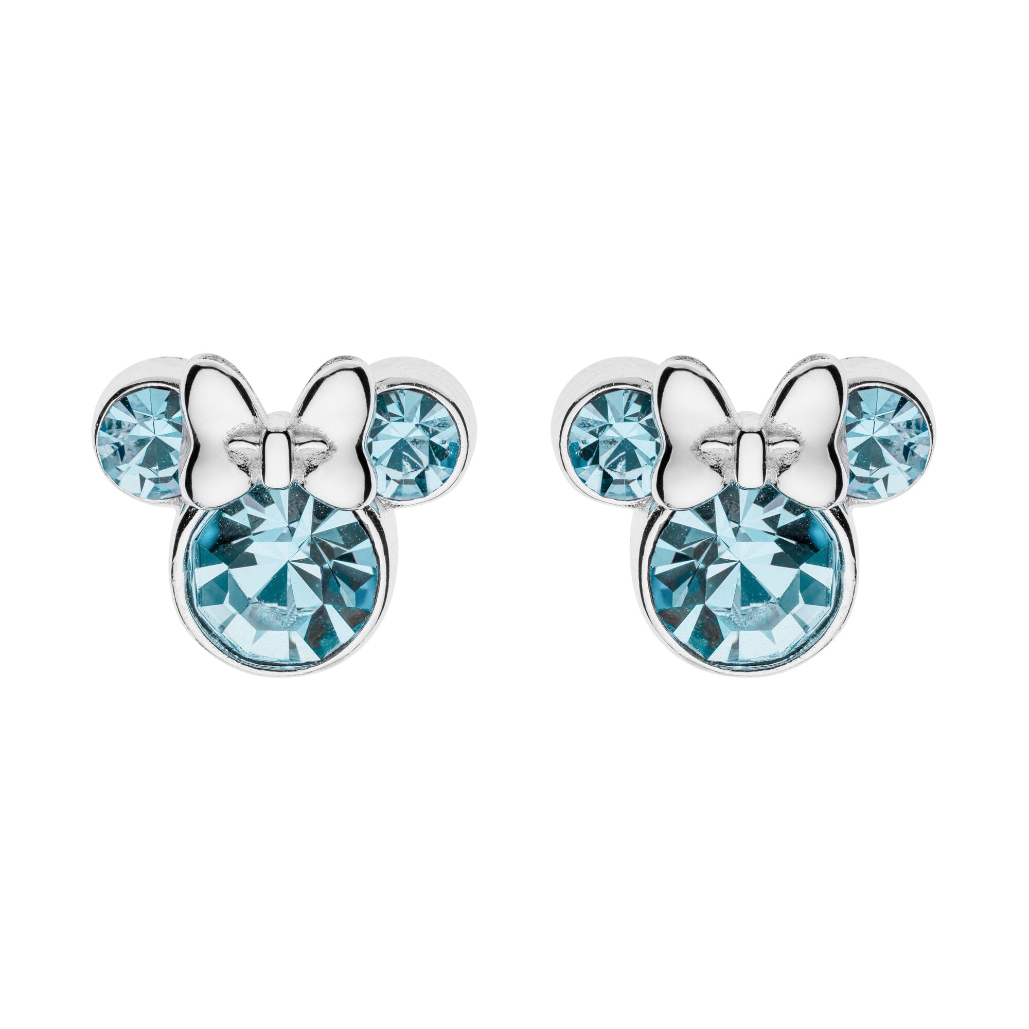 Disney Kinderohrringe Minnie Mouse aus 925er Silber ©DISNEY hellblau Ohrringe DISNEY
