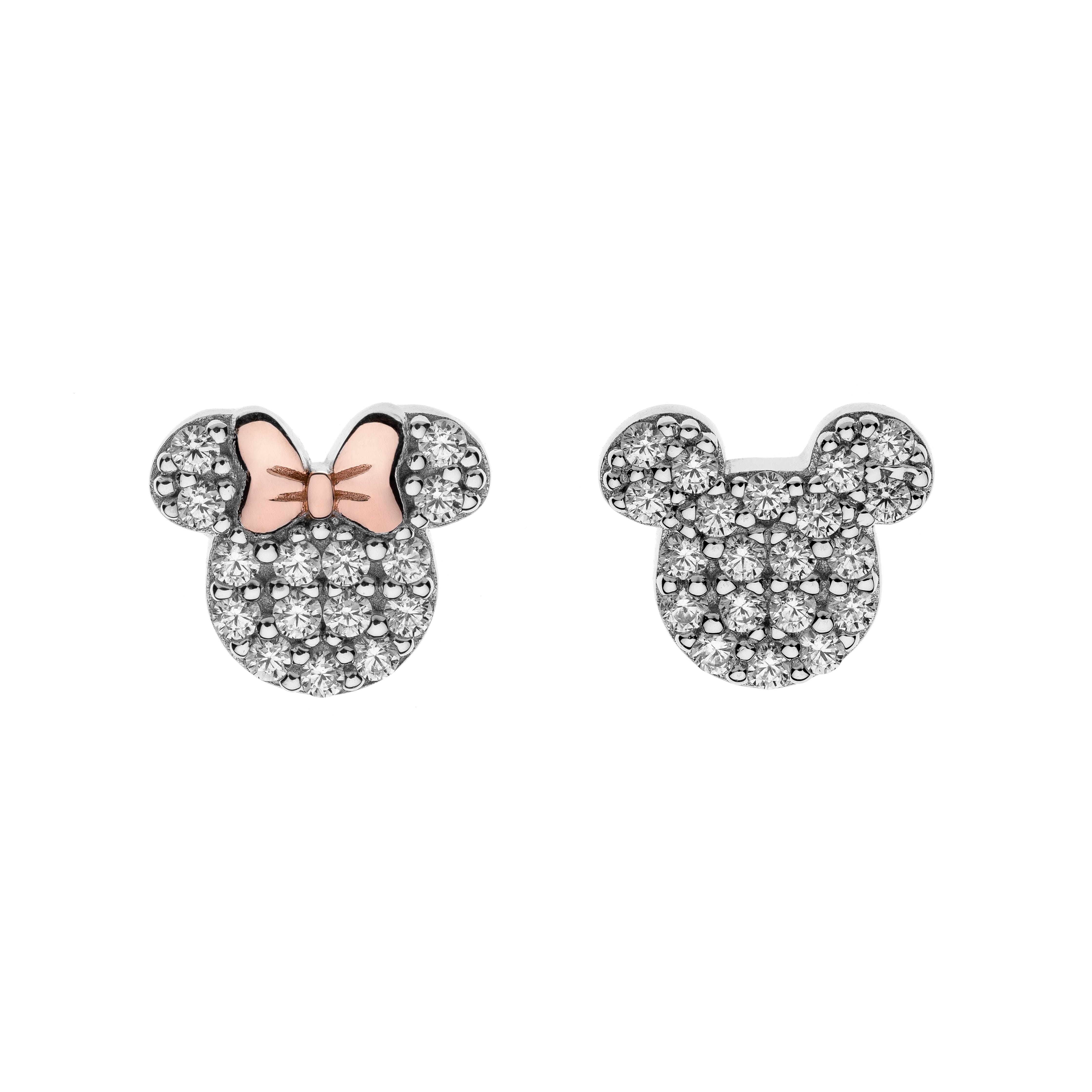 Disney Kinderohrringe Minnie Mouse – 925er Silber mit Zirkonia & Schleife ©DISNEY Ohrringe DISNEY