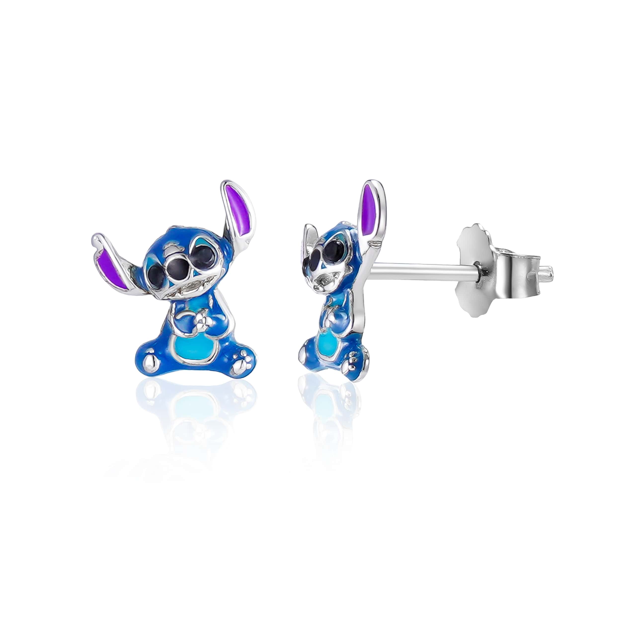 Disney Kinderohrringe Stitch sitzend – 925er Silber, farbig emailliert ©DISNEY Ohrringe DISNEY