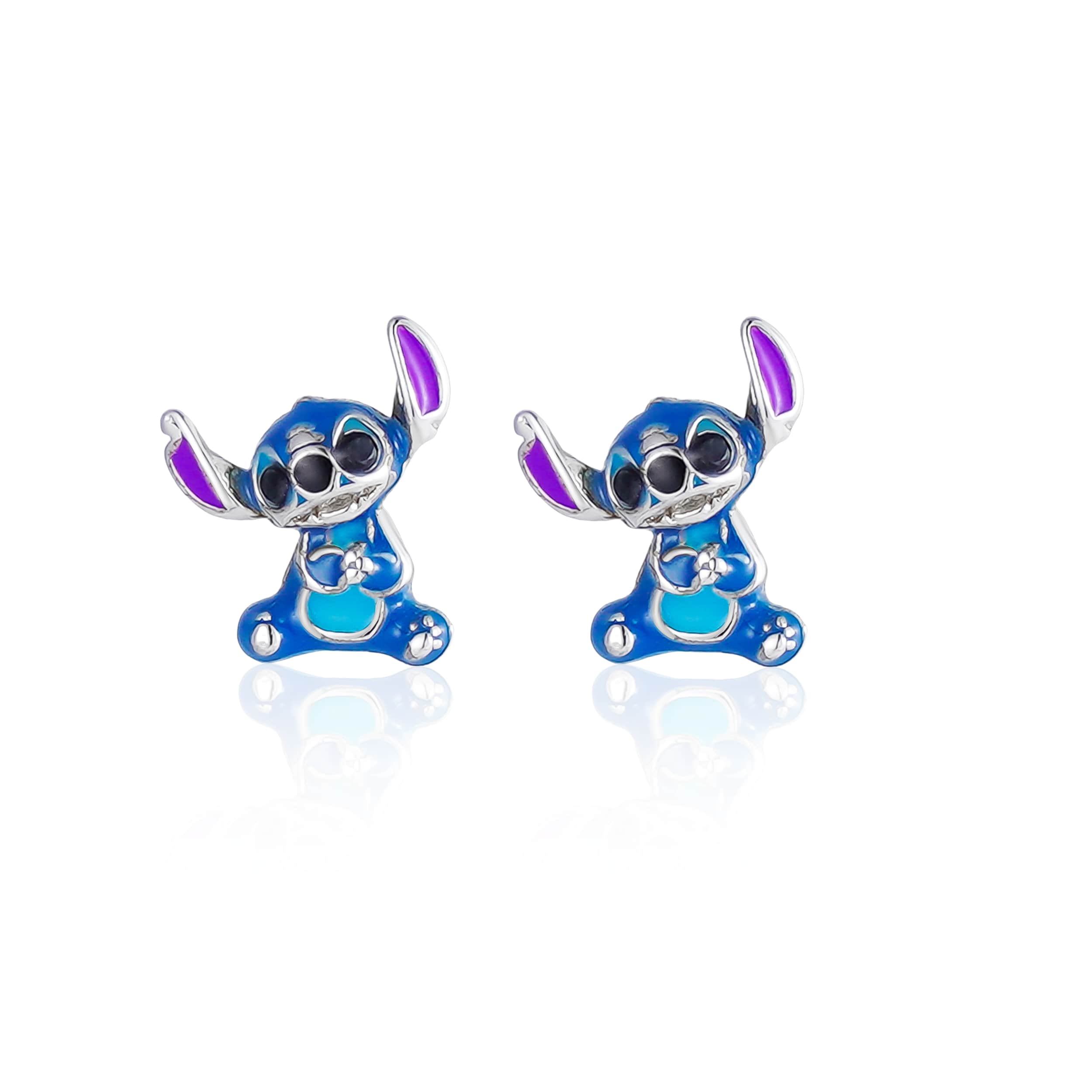 Disney Kinderohrringe Stitch sitzend – 925er Silber, farbig emailliert ©DISNEY Ohrringe DISNEY
