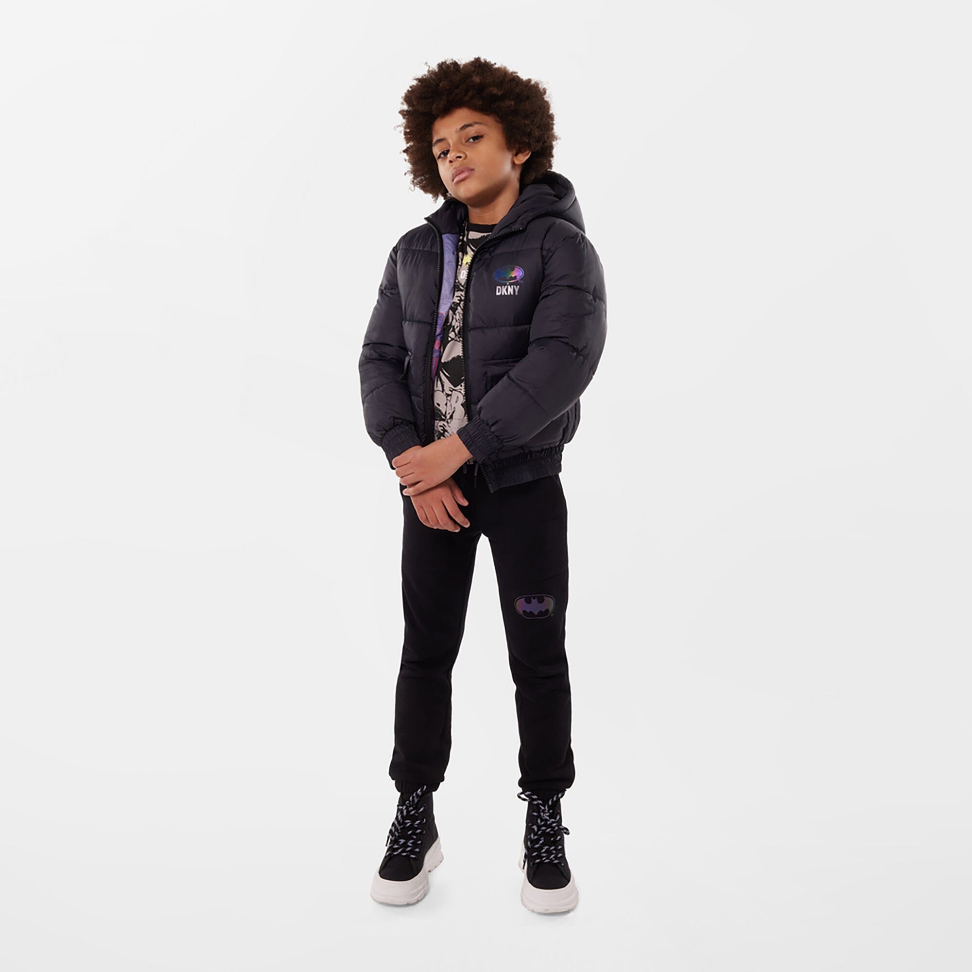 DKNY Kids T-Shirt Batman-Prints schwarz-braun T-Shirt DKNY