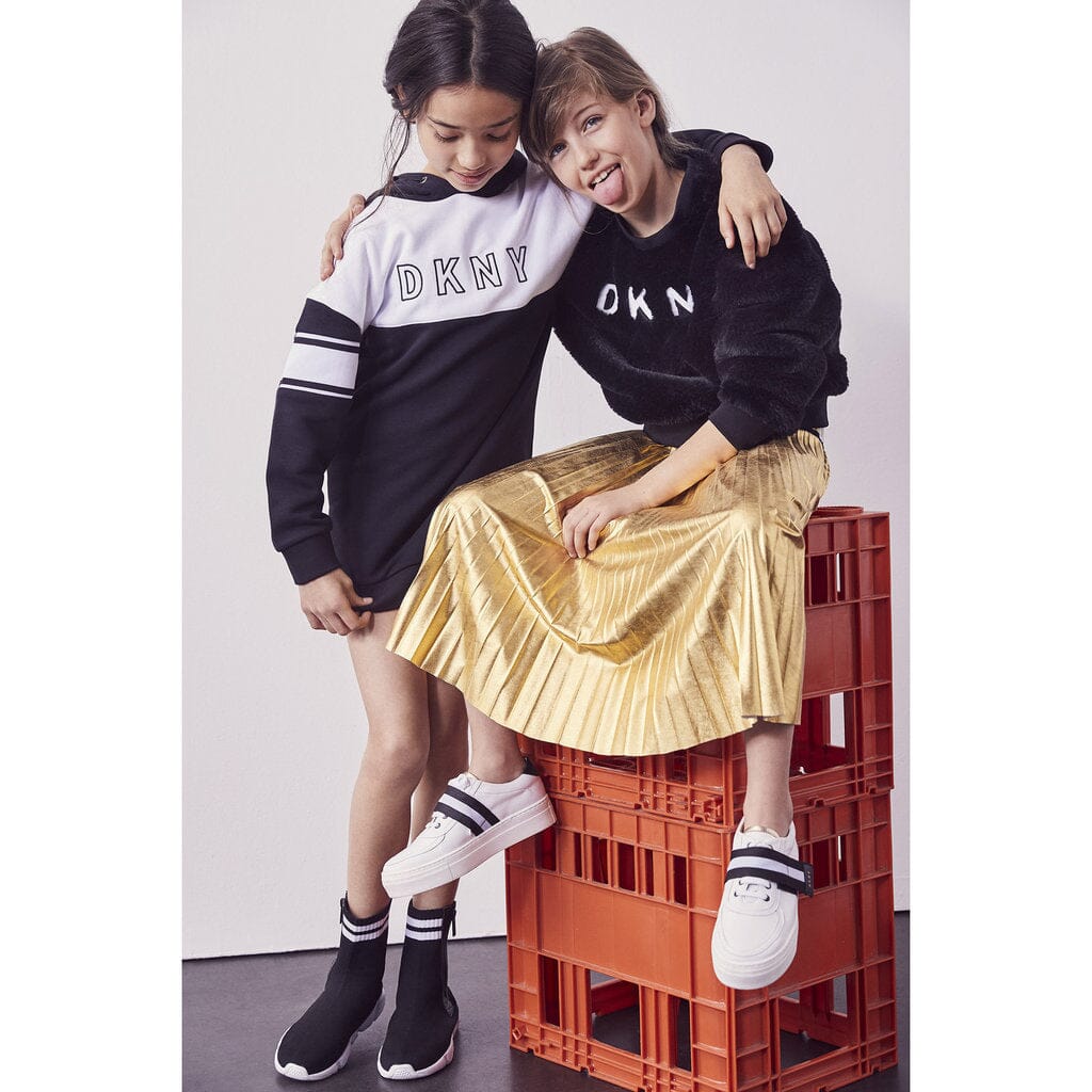 DKNY KIDS Kunstfell Sweatshirt mit Logo Sweatshirt DKNY