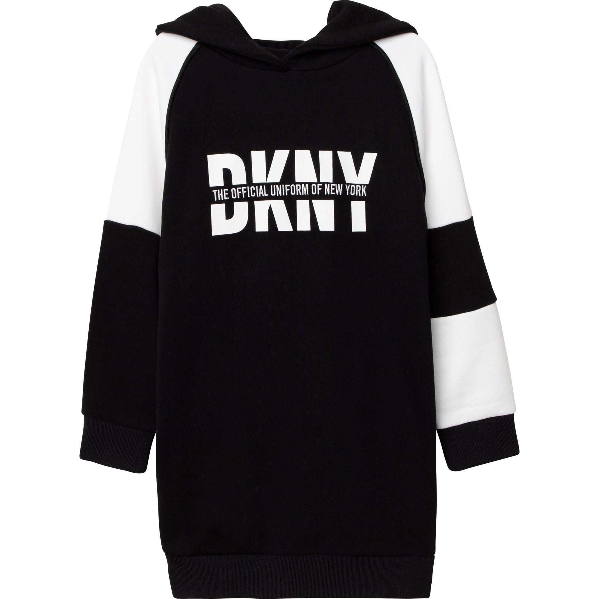 DKNY KIDS Hoodie Kleid schwarz French Terry Kapuzenkleid Hoodie DKNY