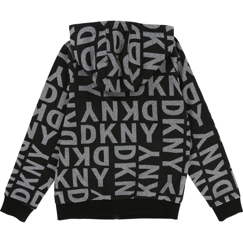 DKNY KIDS Hoodie schwarz allover Logoprint Hoodie DKNY