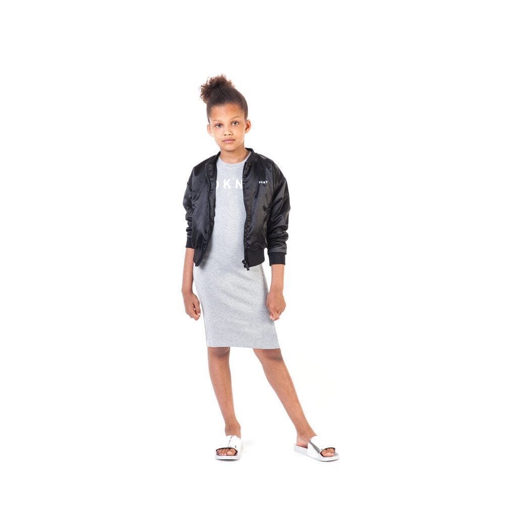 DKNY KIDS Strickkleid ärmellos grau Kleid DKNY