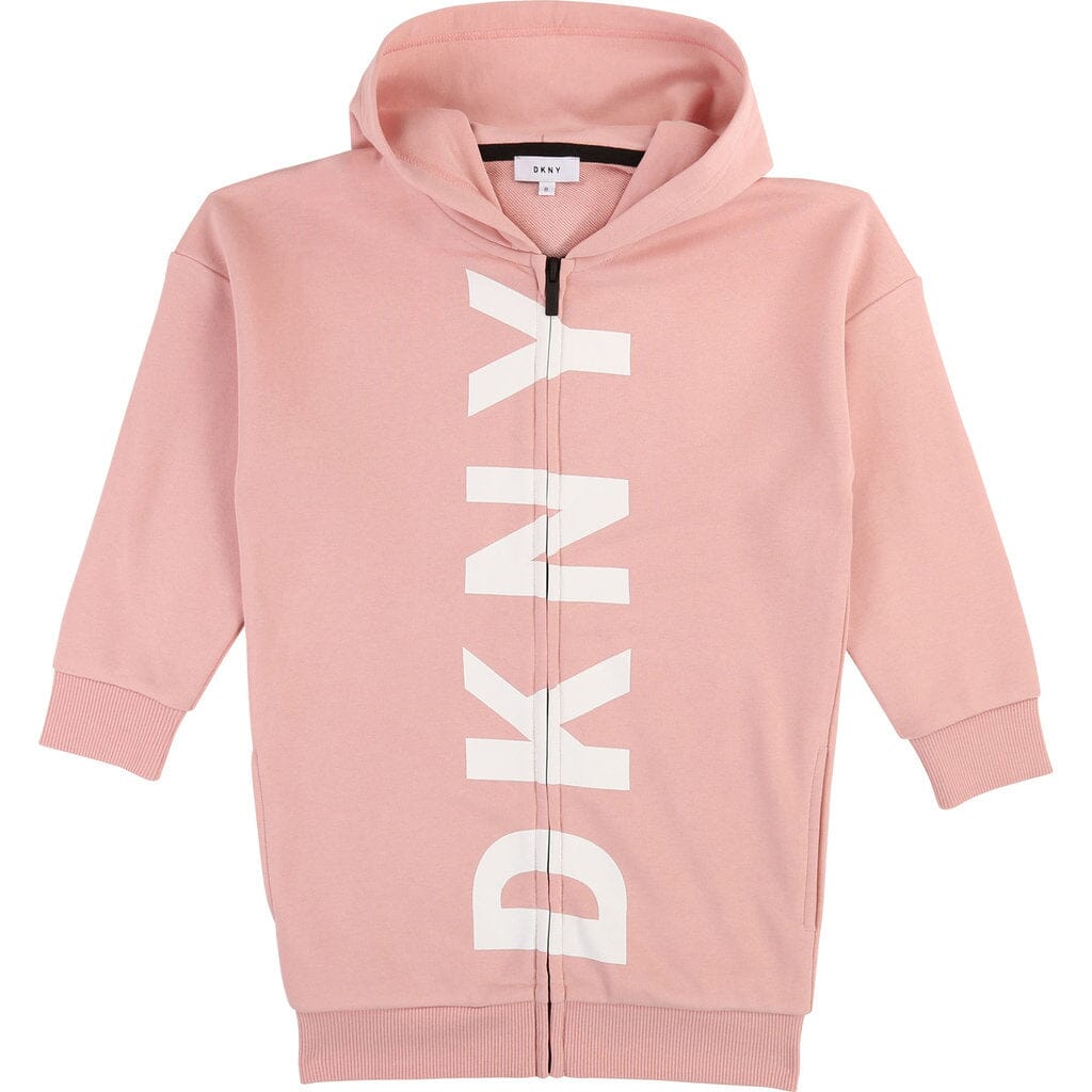 DKNY KIDS Hoodie long rosa mit Logo Hoodie DKNY