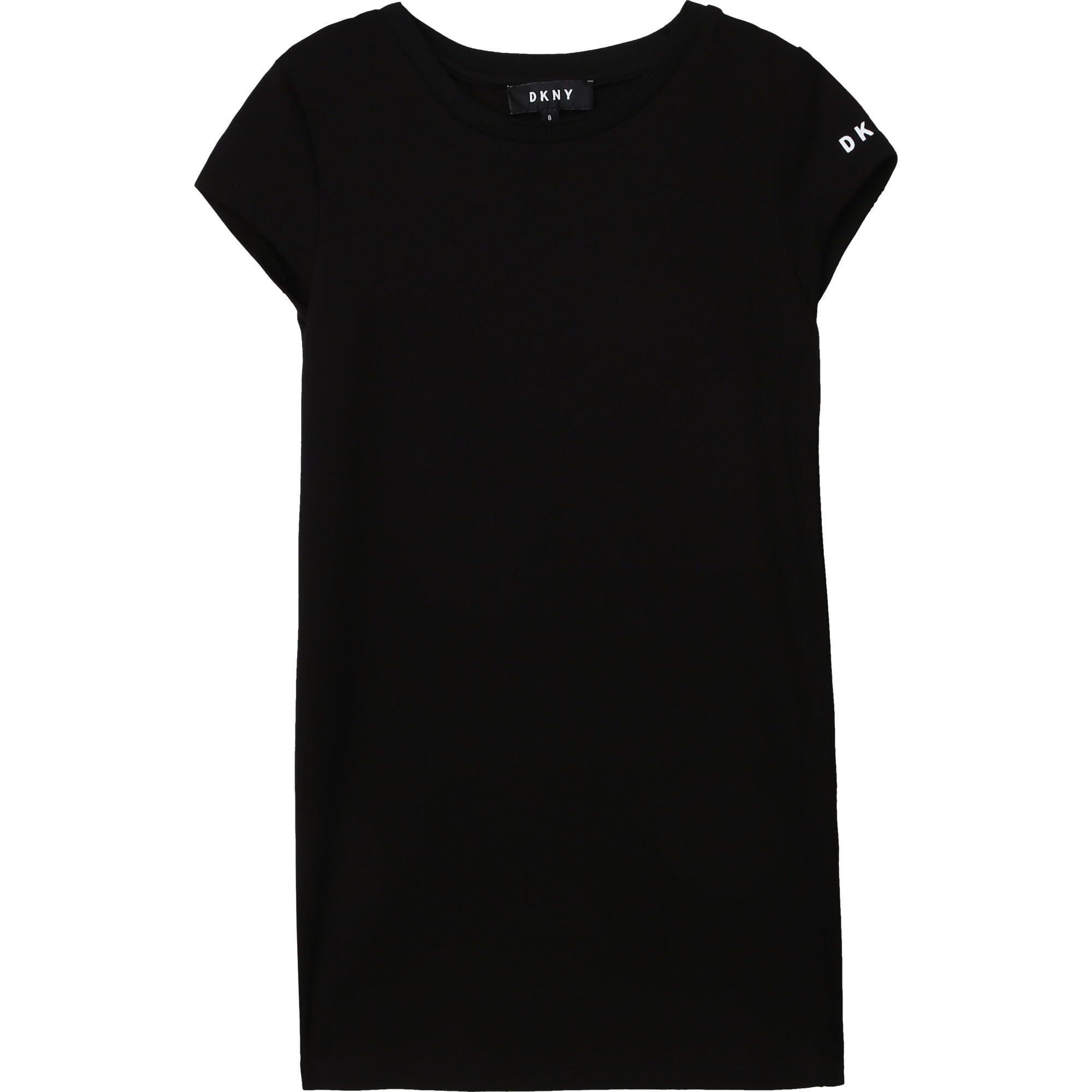 DKNY KIDS Mesh 2 in 1 Kleid schwarz mit vielen Logo Details Kleid DKNY