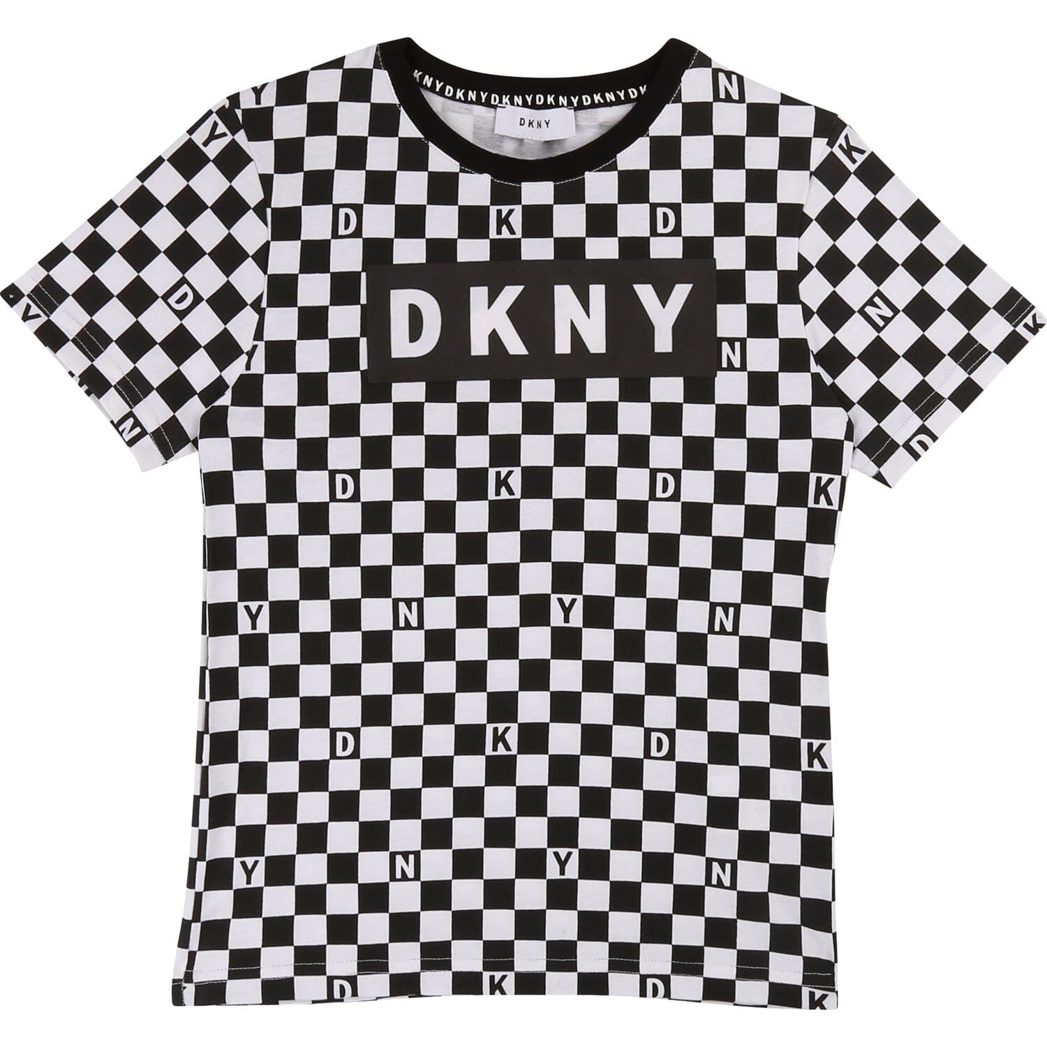 DKNY Kids T-Shirt – Schachbrett, schwarz/weiß T-Shirt DKNY 16 Jahre / 176