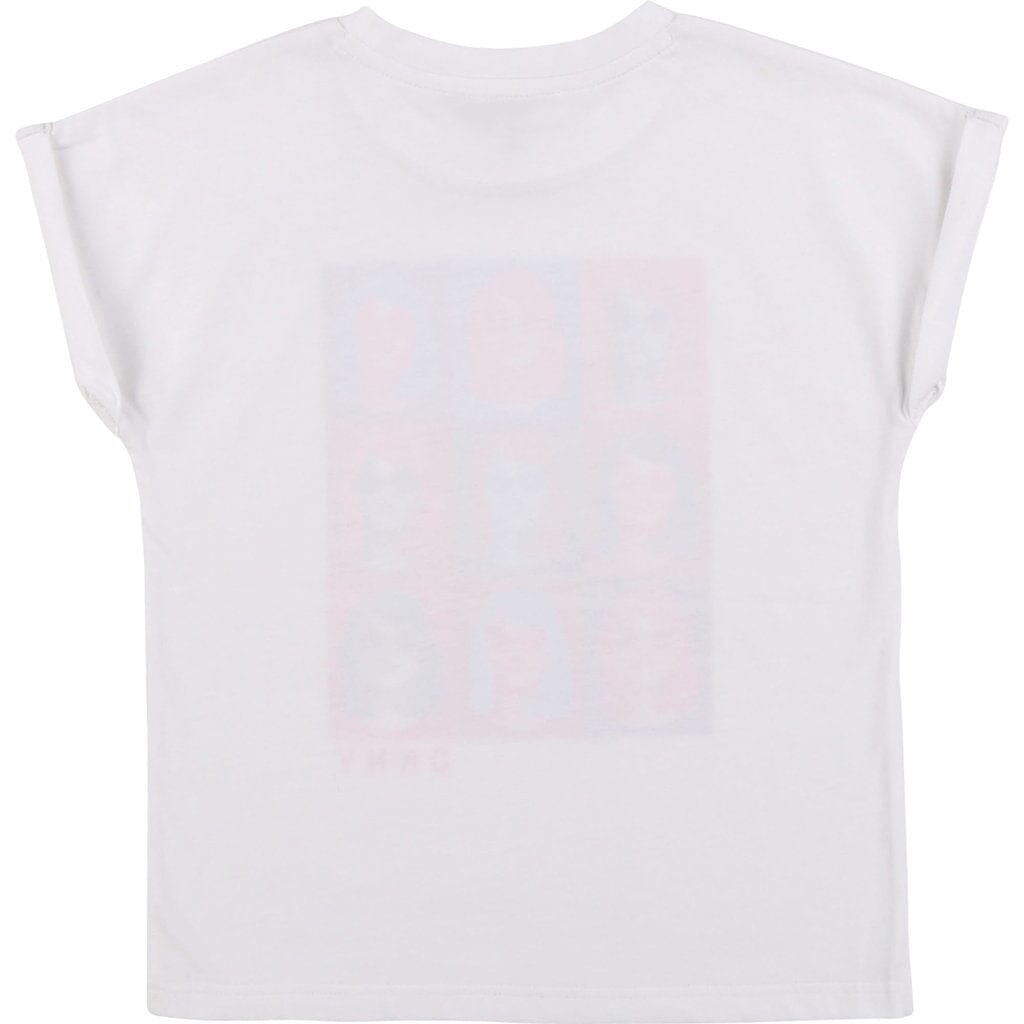 DKNY KIDS T-Shirt weiß pink mit Print T-Shirt DKNY