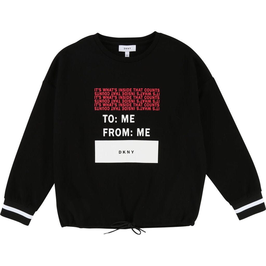 DKNY KIDS Langarmshirt schwarz mit Text und Logo Langarmshirt DKNY
