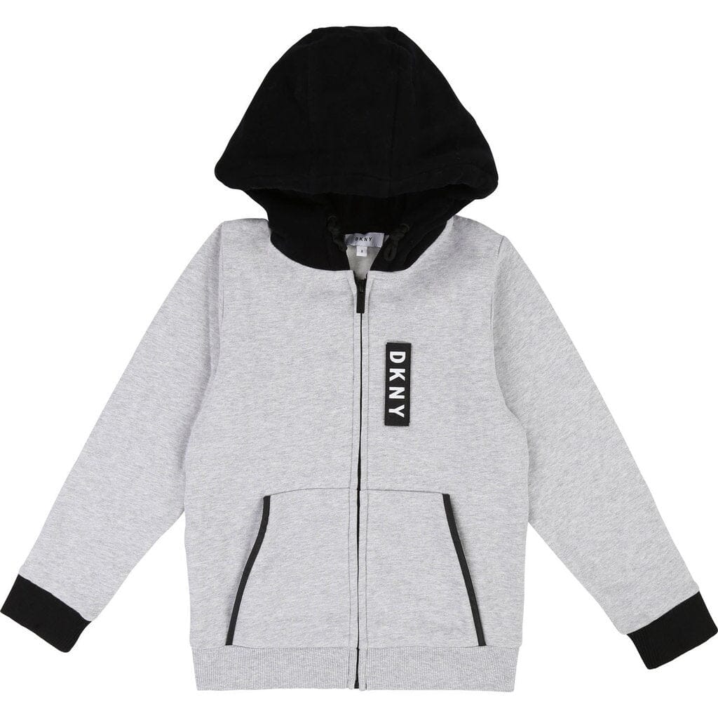 DKNY KIDS Sweatjacke grau schwarz Hoodie Hoodie DKNY
